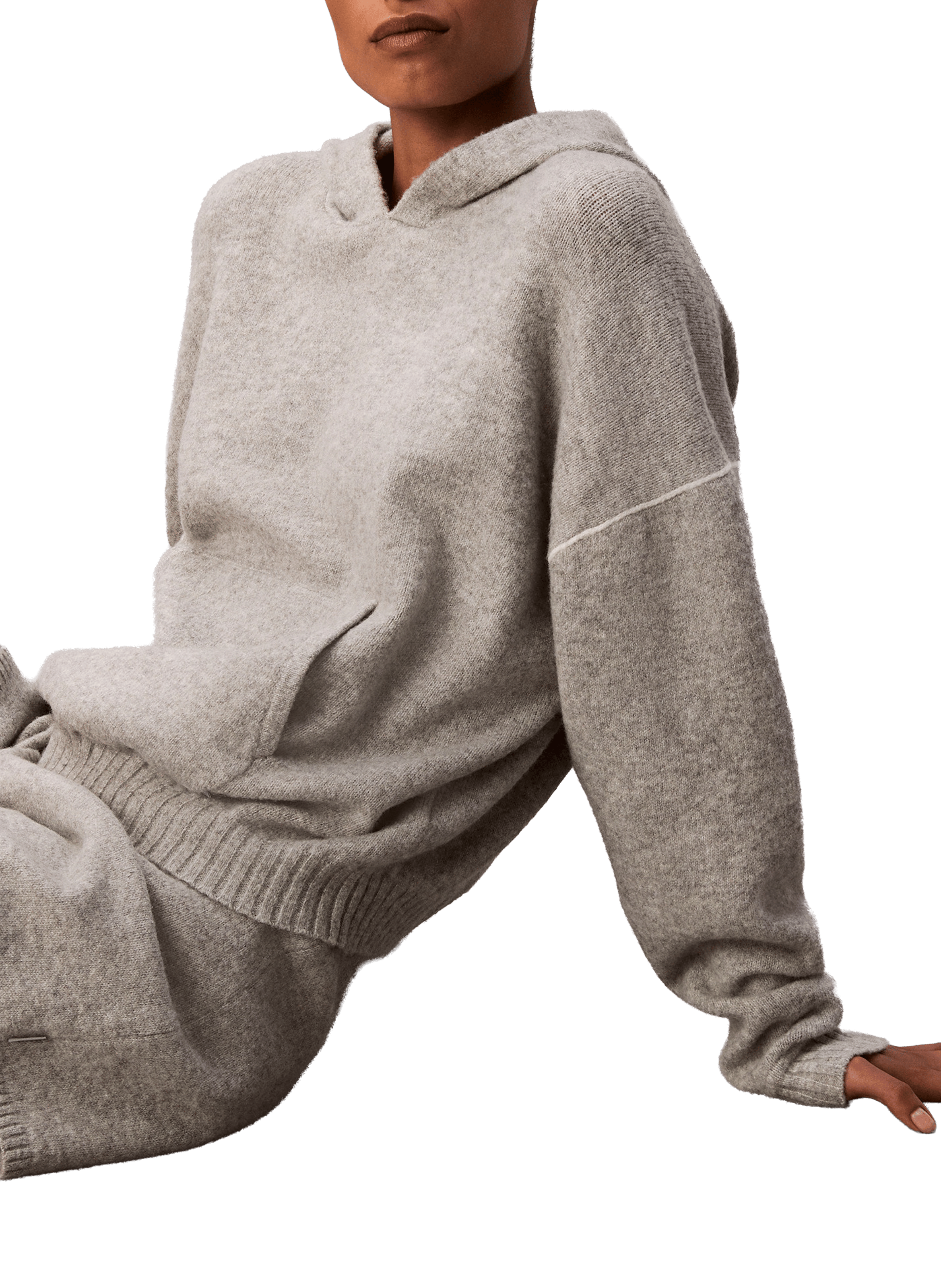 Straight Hooded Sweater CALVIN KLEIN Grey