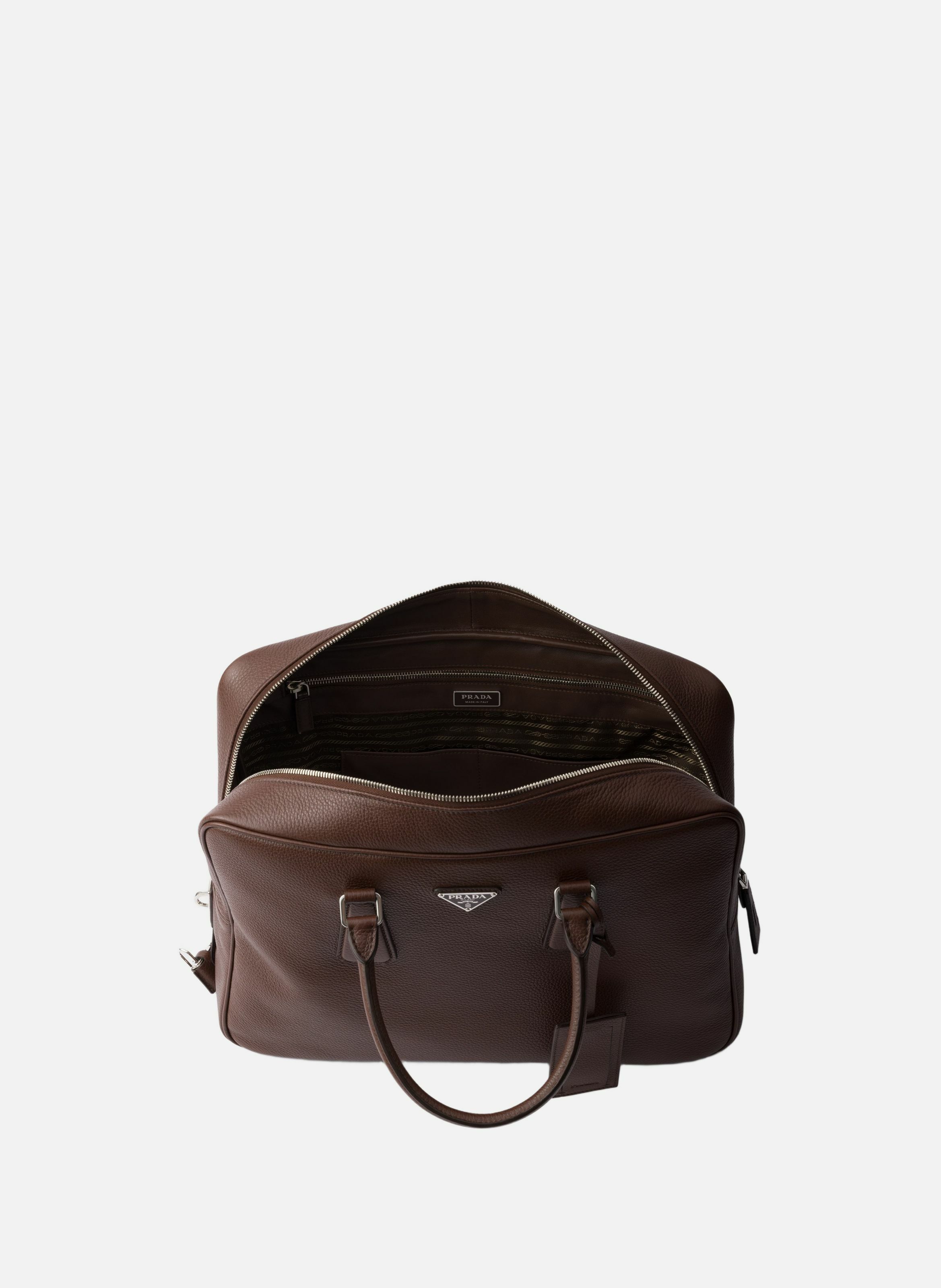 Mallette en cuir PRADA Marron