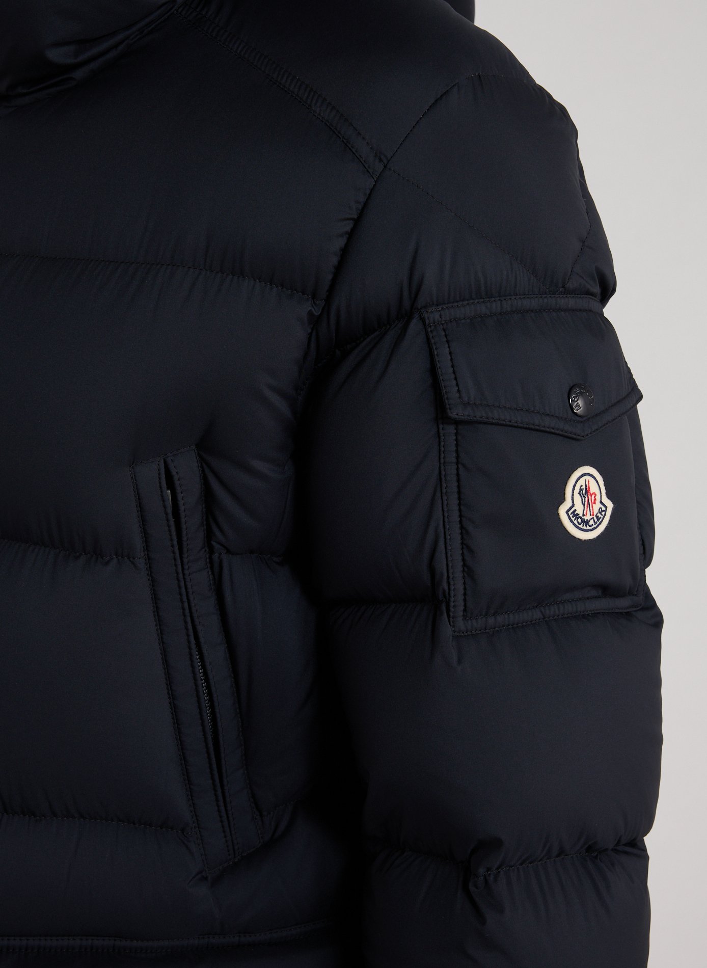 Quilted hooded parka MONCLER Blue