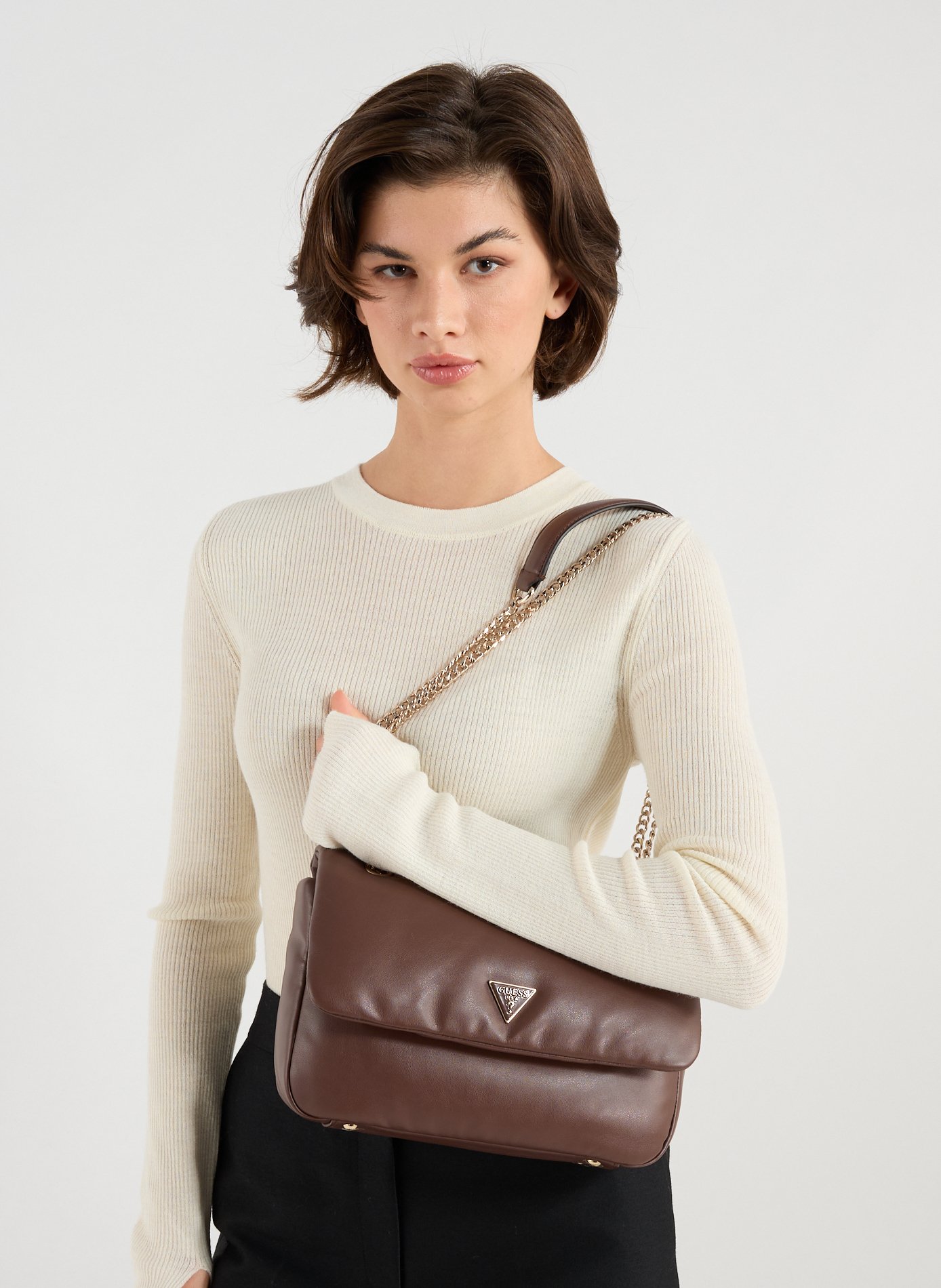 Mini handbag Sunetra GUESS Brown