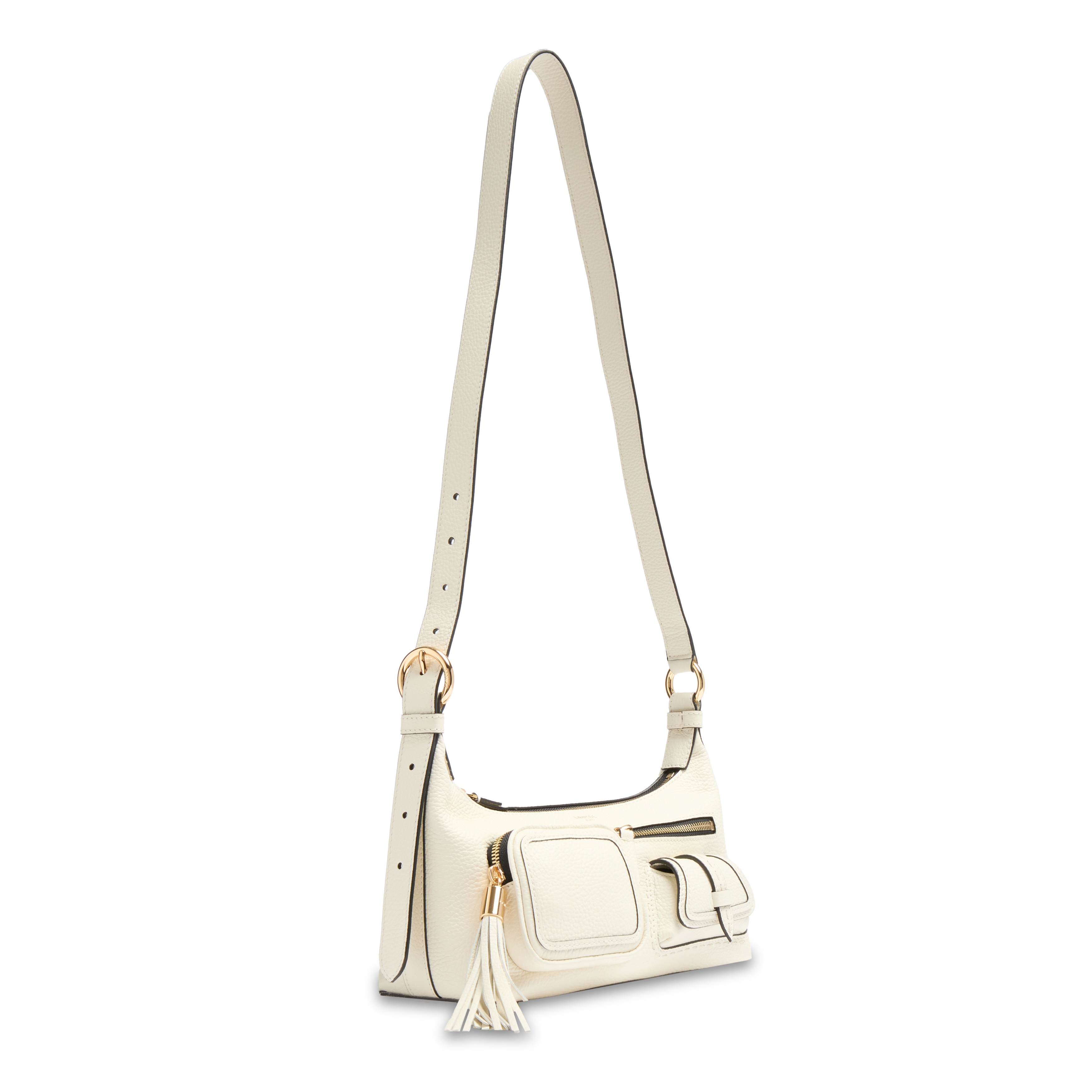 Sac porté croisé zippé multipoches s premier flirt de lancel en cuir LANCEL Blanc