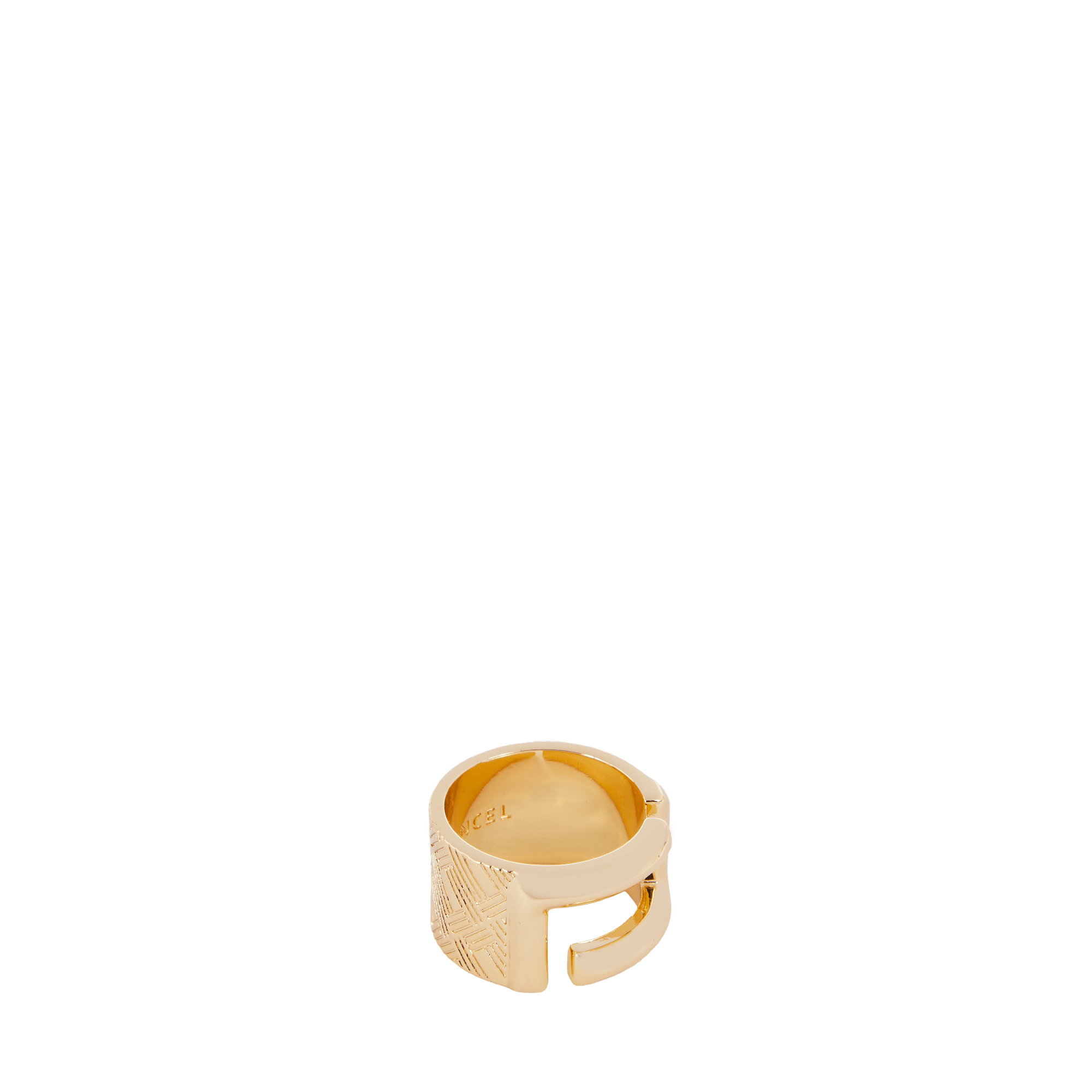 Anneau attache foulard motif monogram de lancel en métal LANCEL Doré