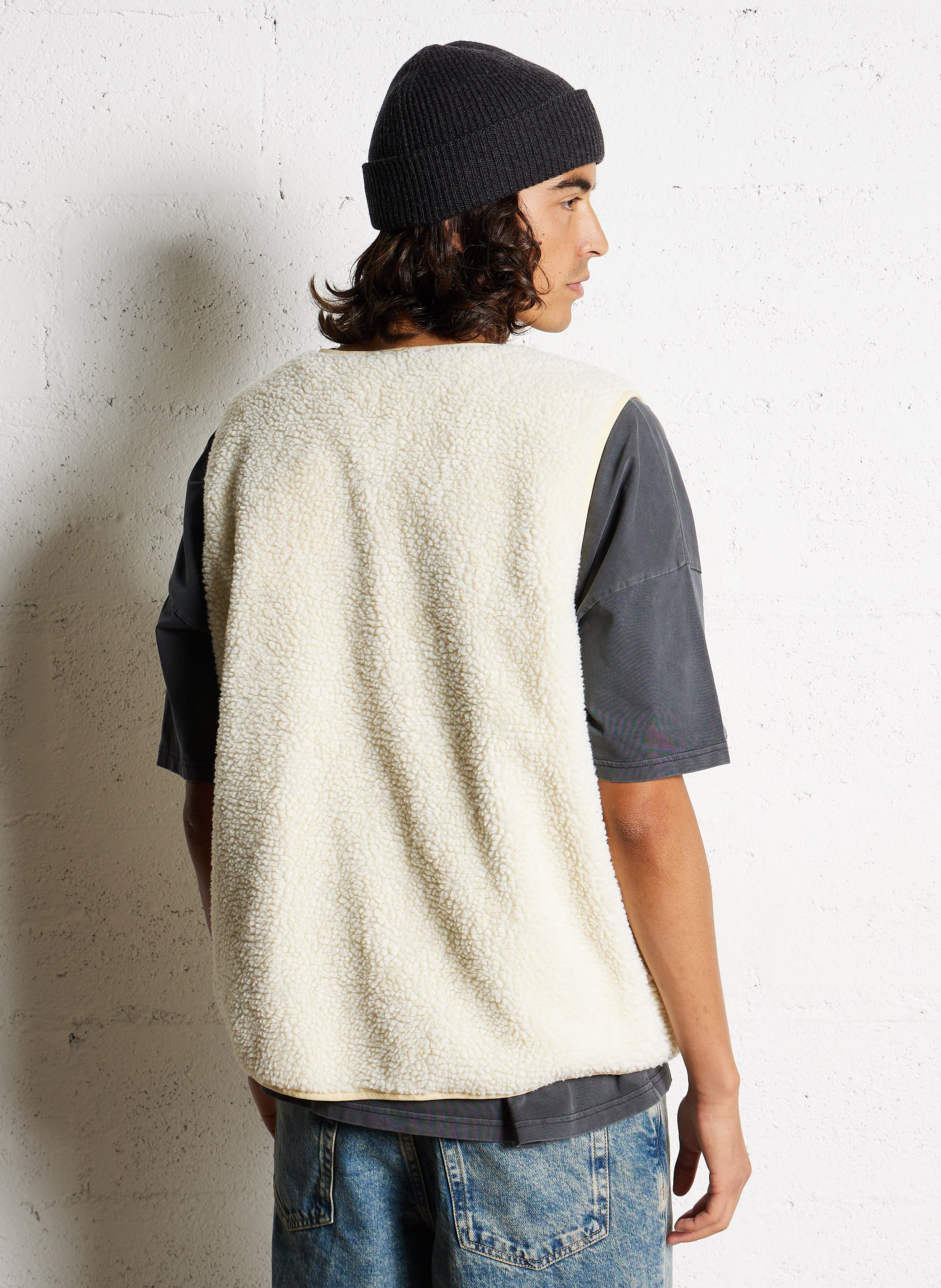 Veste col rond en sherpa hoktown AMERICAN VINTAGE Beige