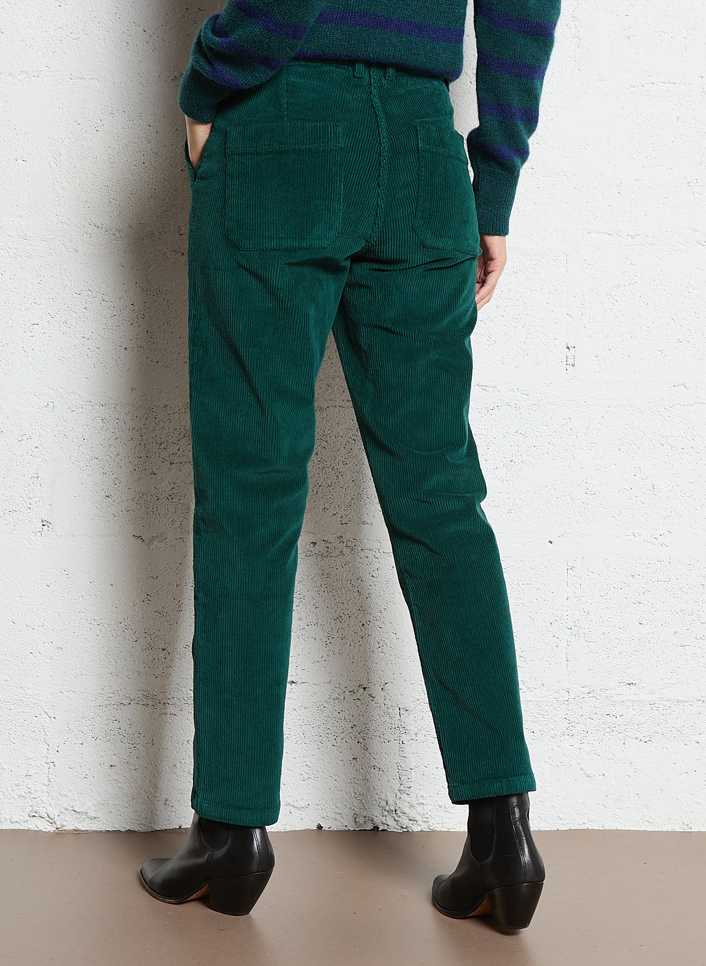 Pantalon droit en velours côtelé ARMOR-LUX Vert
