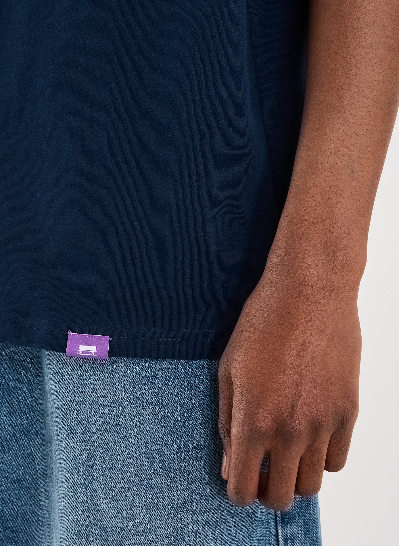 T-Shirt droit manches courtes en coton JACKER. Bleu