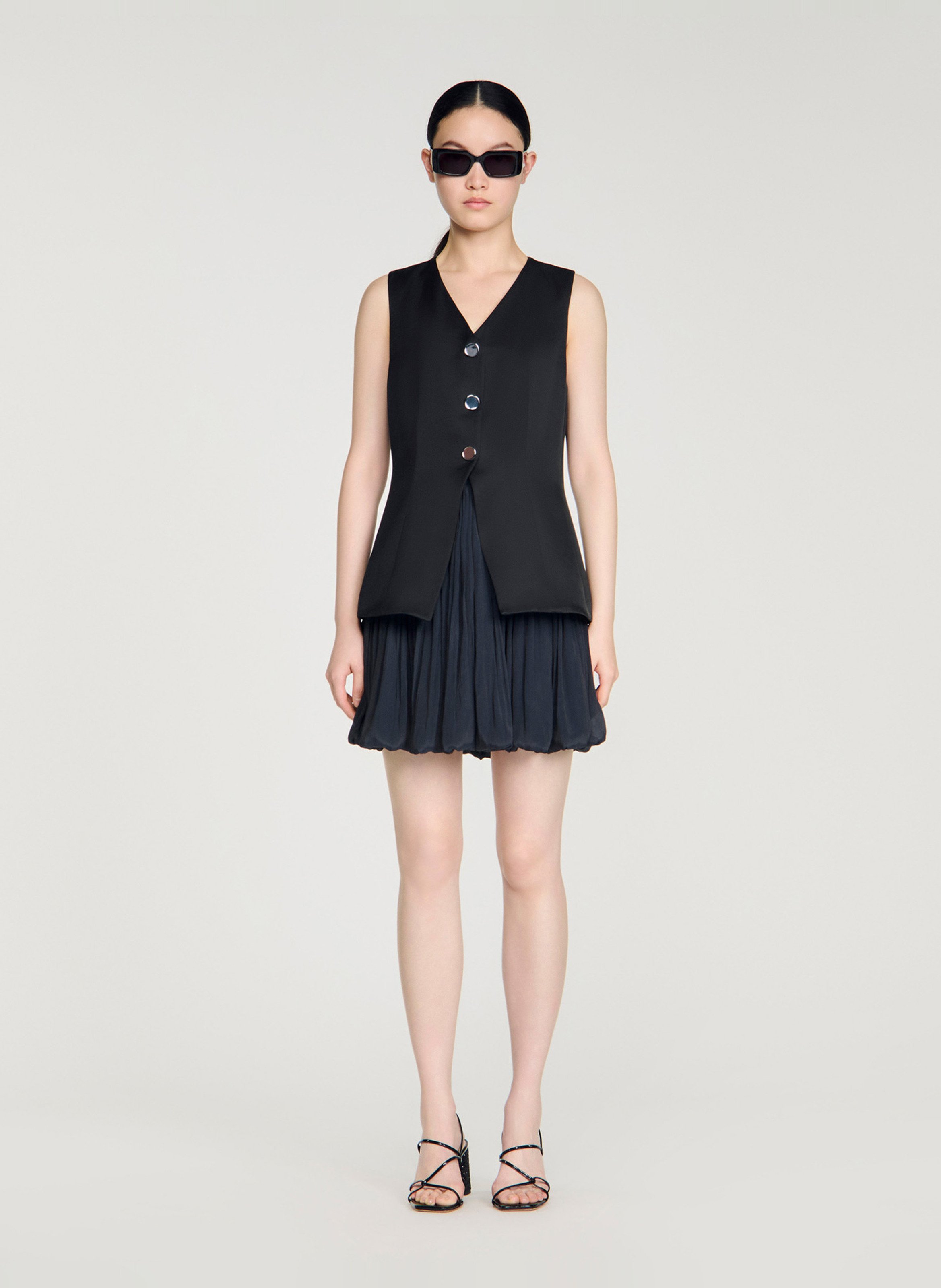 Robe courte col v SANDRO Noir