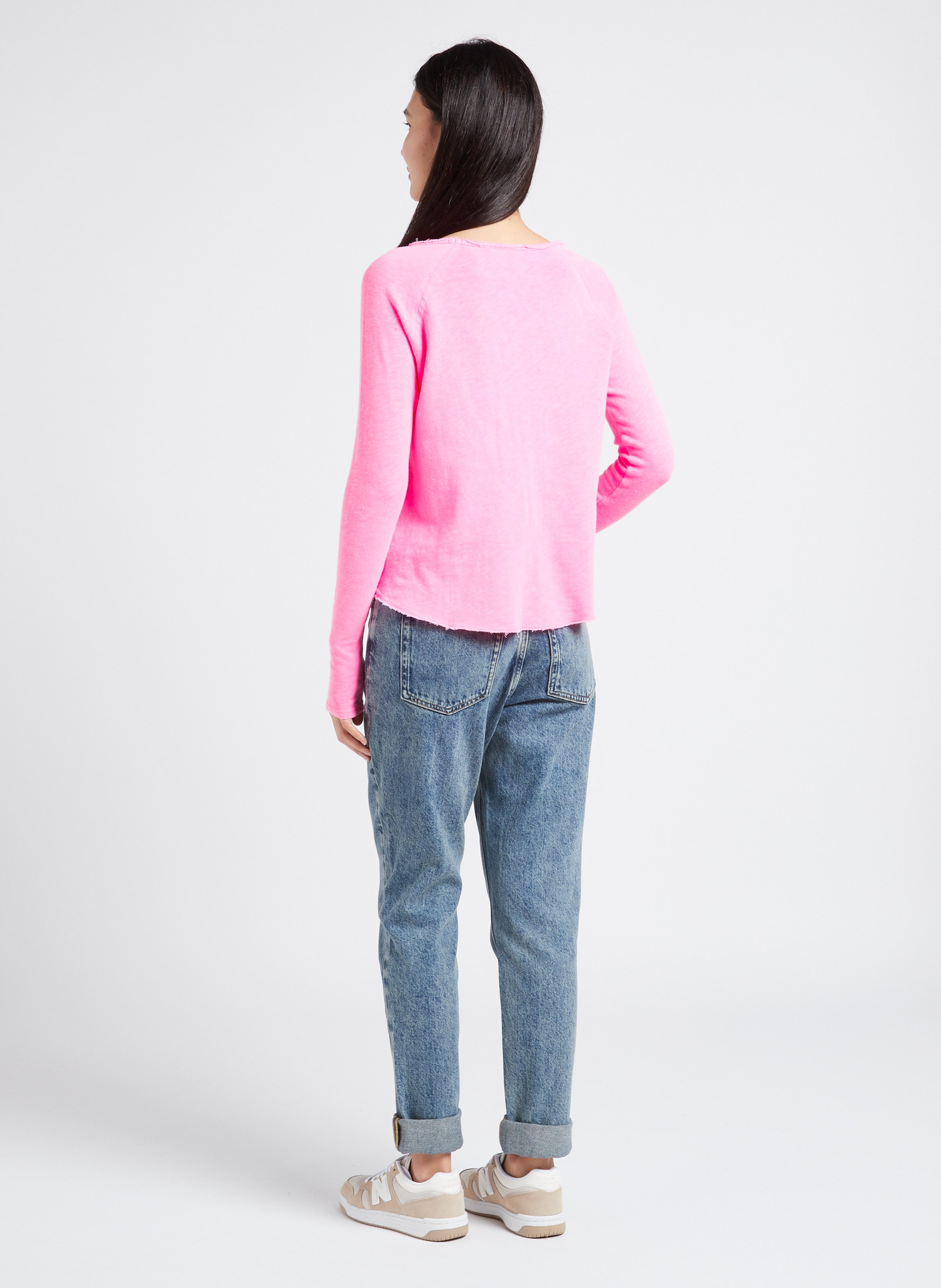 Tee-shirt à col bateau en coton sonoma AMERICAN VINTAGE Rose