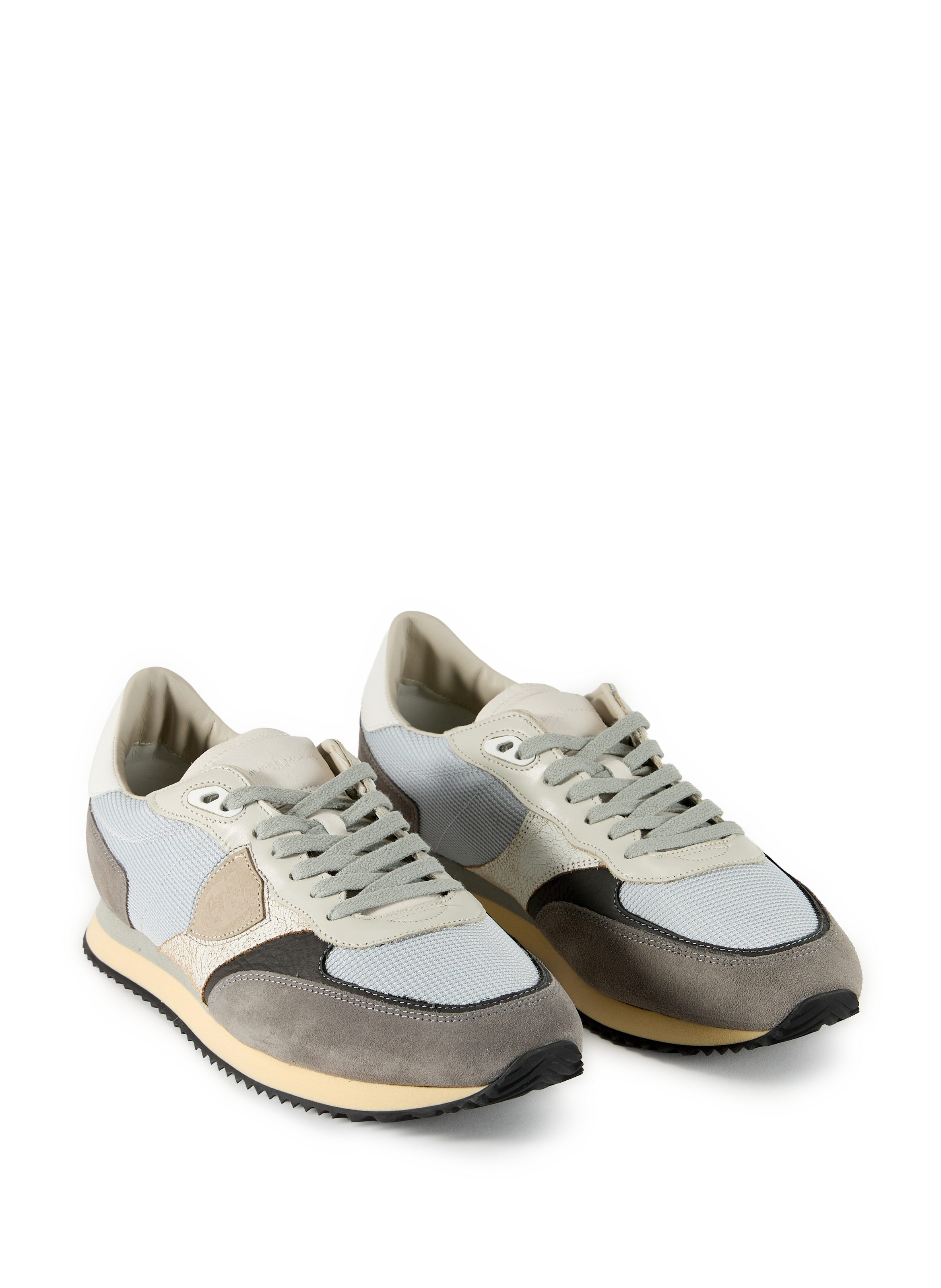 Blville leather and mixed cotton sneakers PHILIPPE MODEL Grey