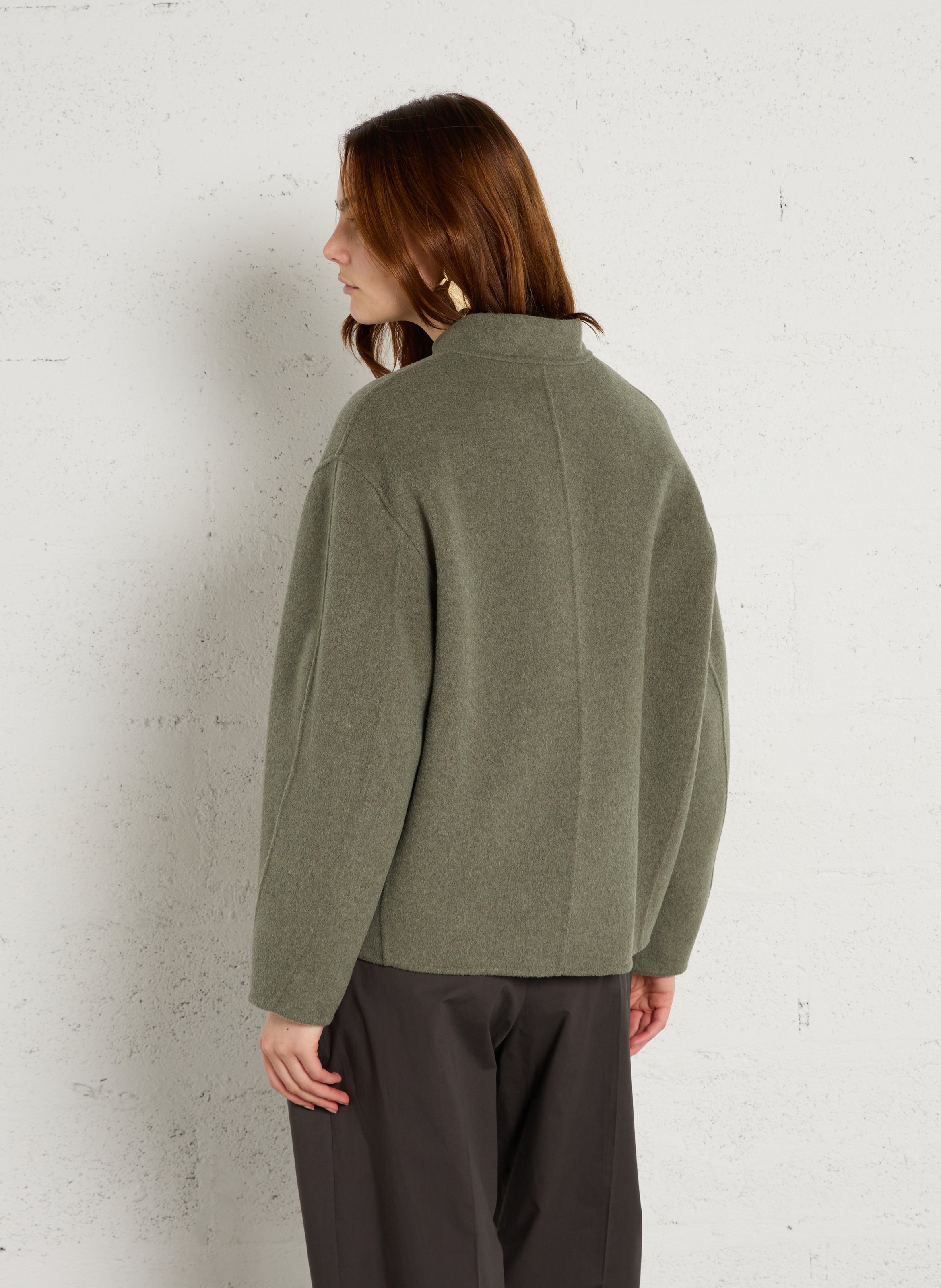 Manteau col rond en laine mélangée windsor SOEUR Gris