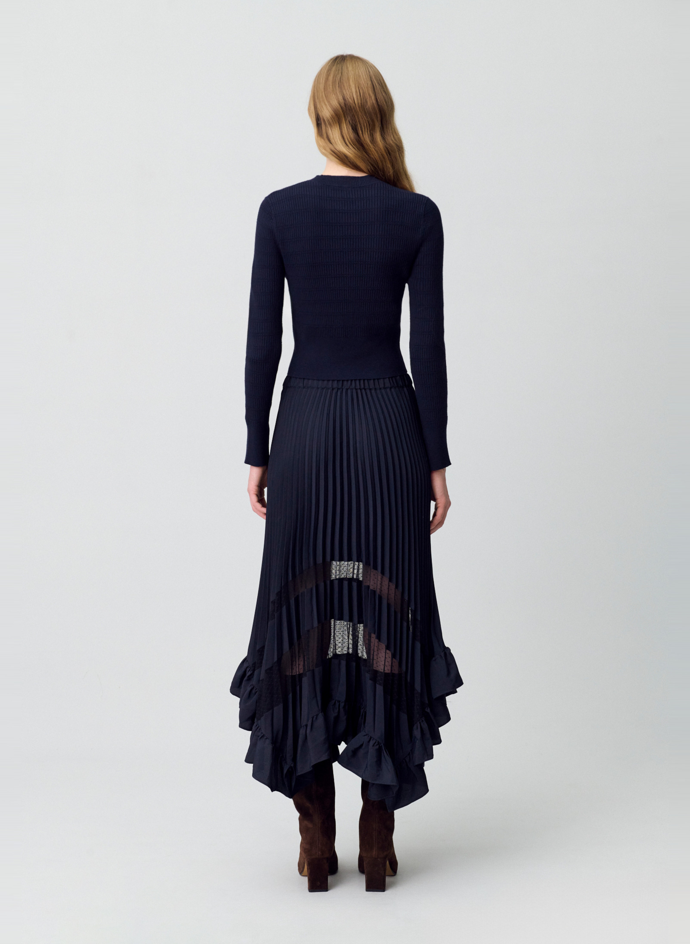 Jupe longue volantée CLAUDIE PIERLOT Bleu