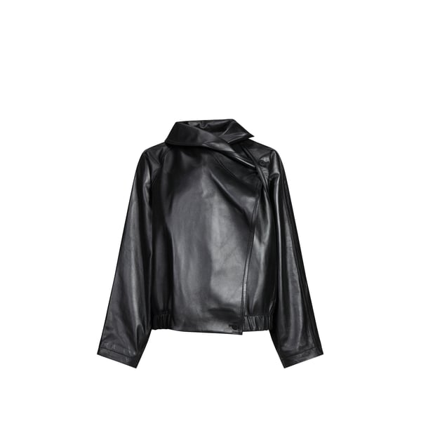 Veste ample col croisé en cuir Veste ample col croisé en cuir