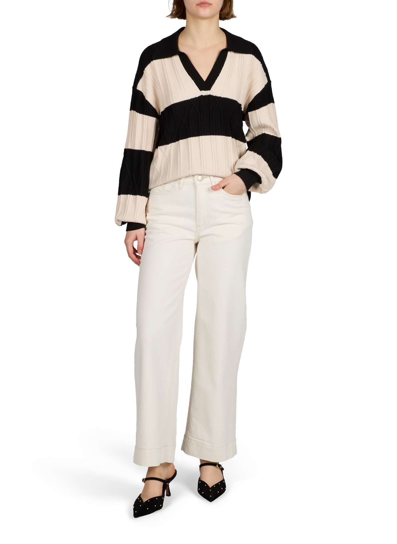 Polo manches longues VILA Beige