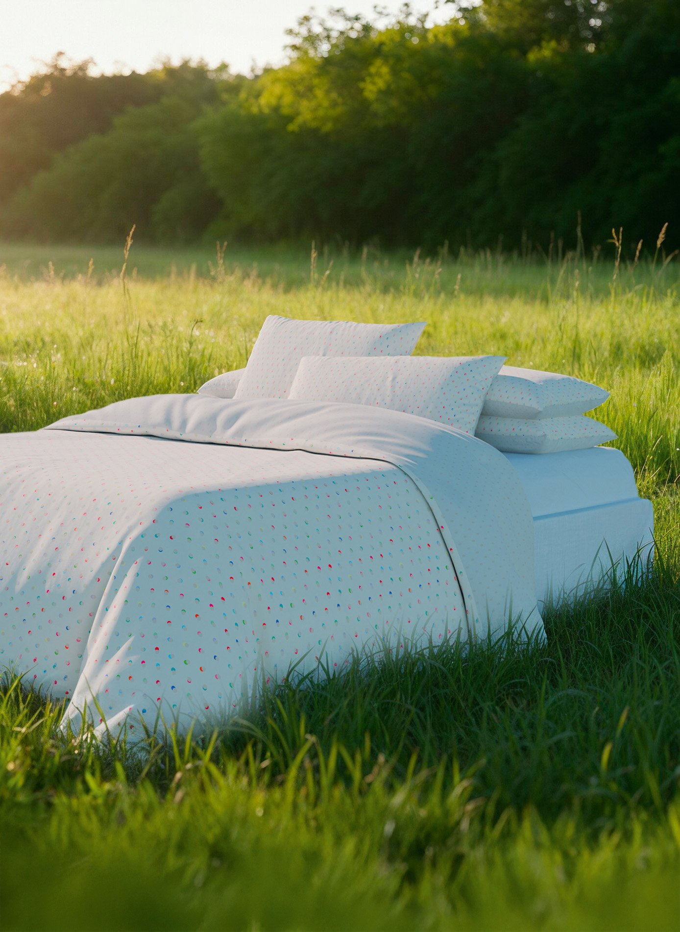 Pack housse de couette + taie(s) d'oreiller le bonbon ANNE DE SOLENE Beige