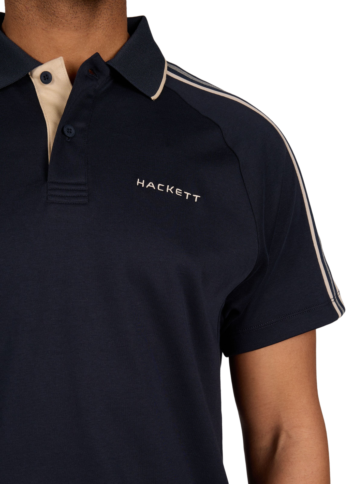 Polo à manches courtes en coton HACKETT Bleu