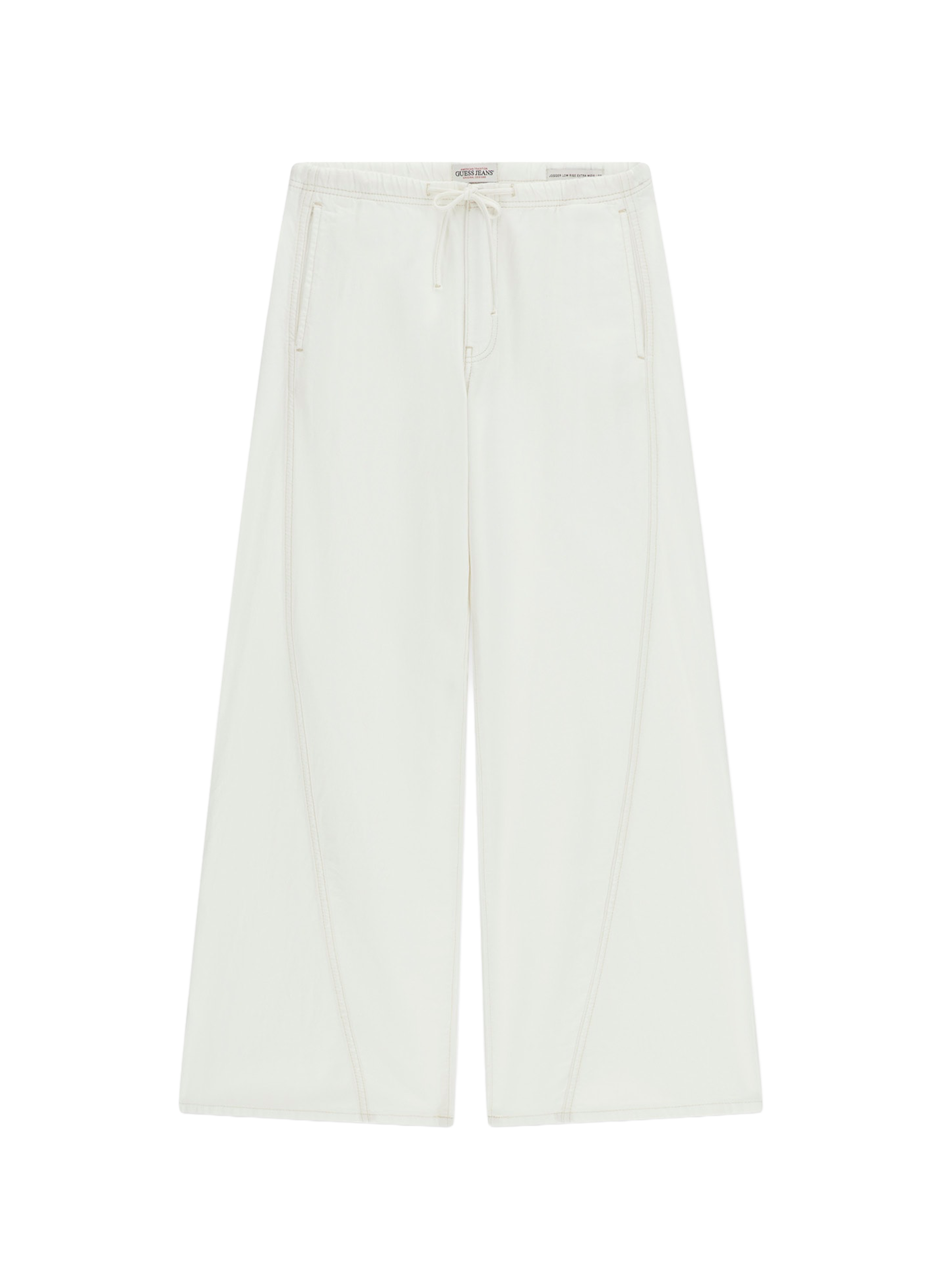 Wijde broek van gemengd katoen. GUESS Wit