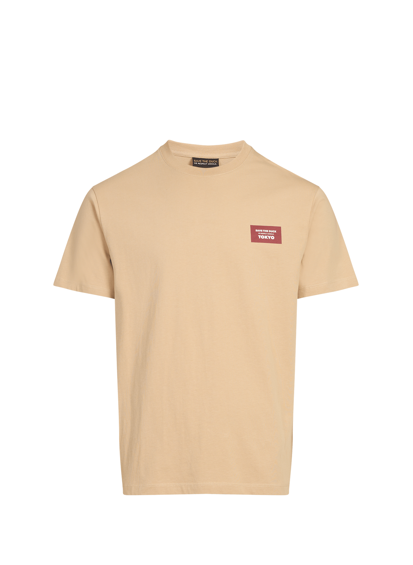 Round neck cotton t-shirt SAVE THE DUCK Beige