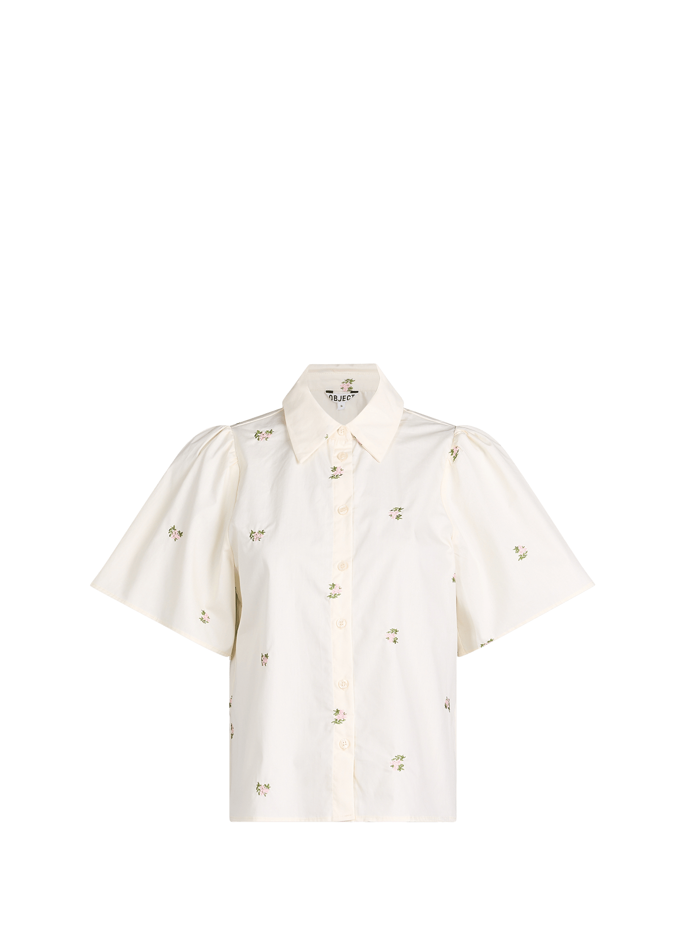 Chemise à fleurs en coton OBJECT Blanc