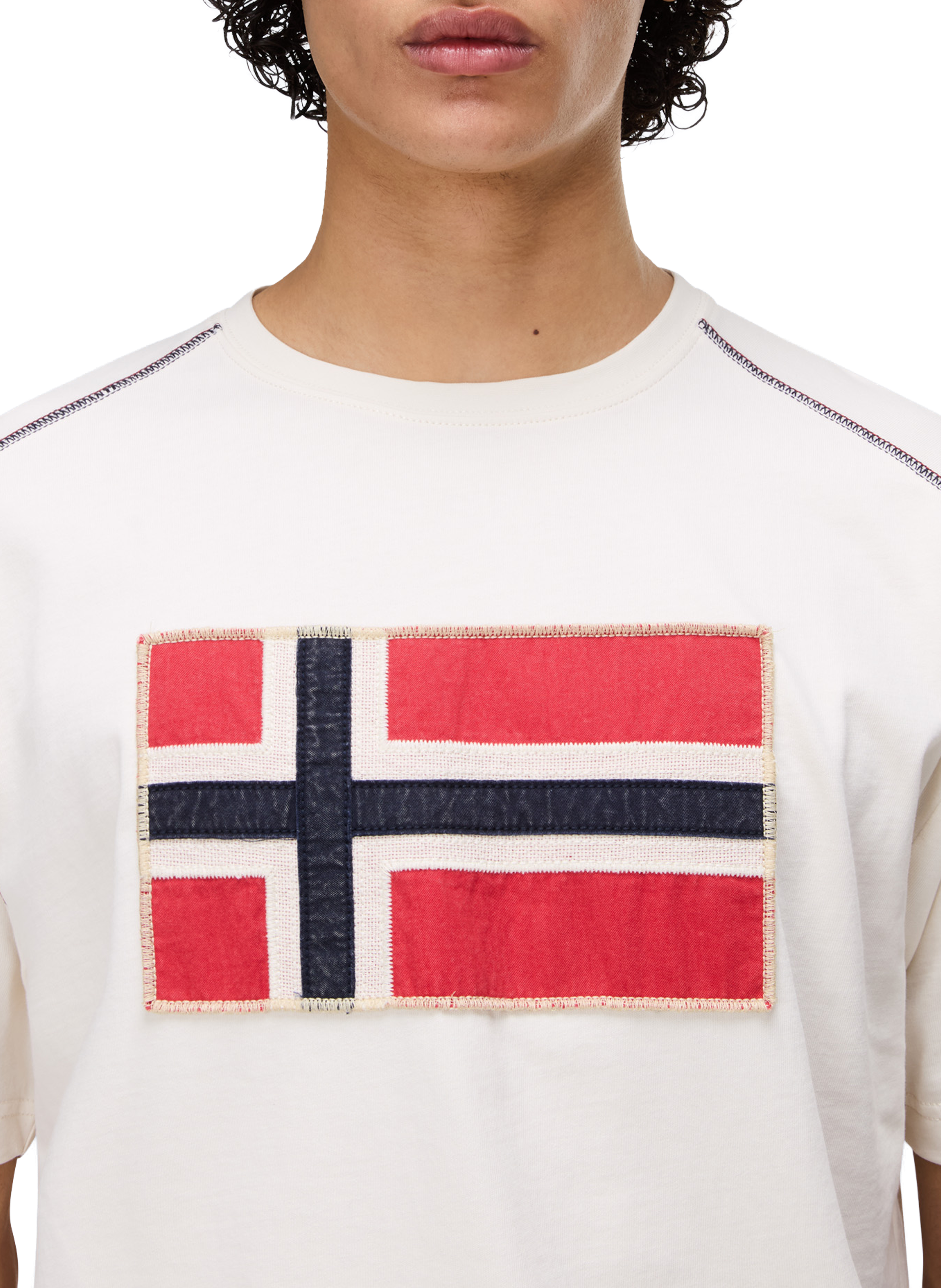 T-shirt droit imprimé Reflect en coton NAPAPIJRI Blanc