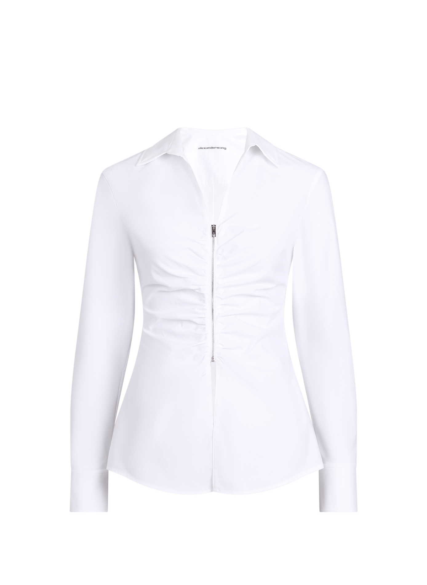 Chemise cintrée zippée à fronces ALEXANDER WANG Blanc