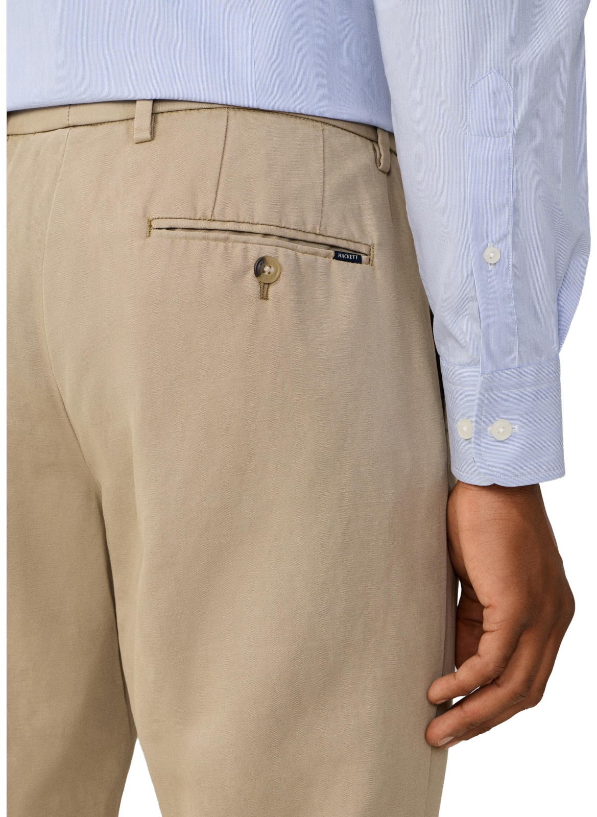 Kensington slim chino pants in linen and cotton HACKETT Beige