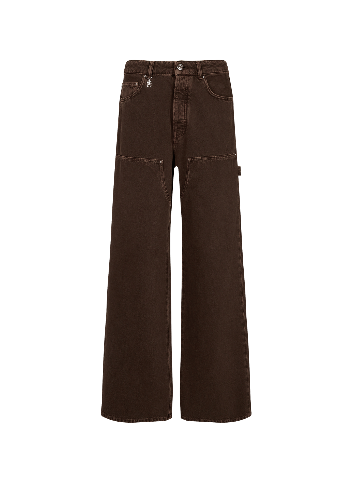 Wide-leg jeans with patch pockets and hammer loop in cotton AMIRI Multicolour
