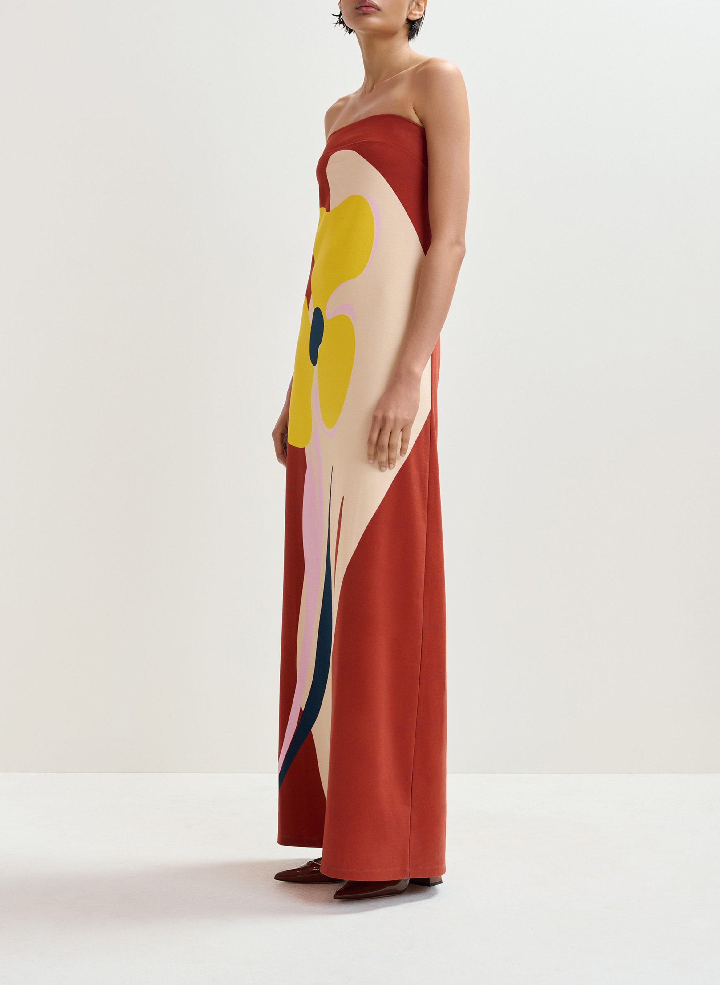 Robe longue bandeau imprimée jannick Orange