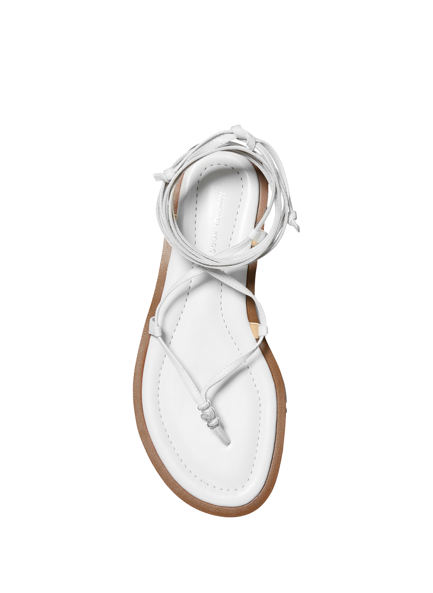 Sandales à lacets Khloe en cuir travaillé MICHAEL KORS White
