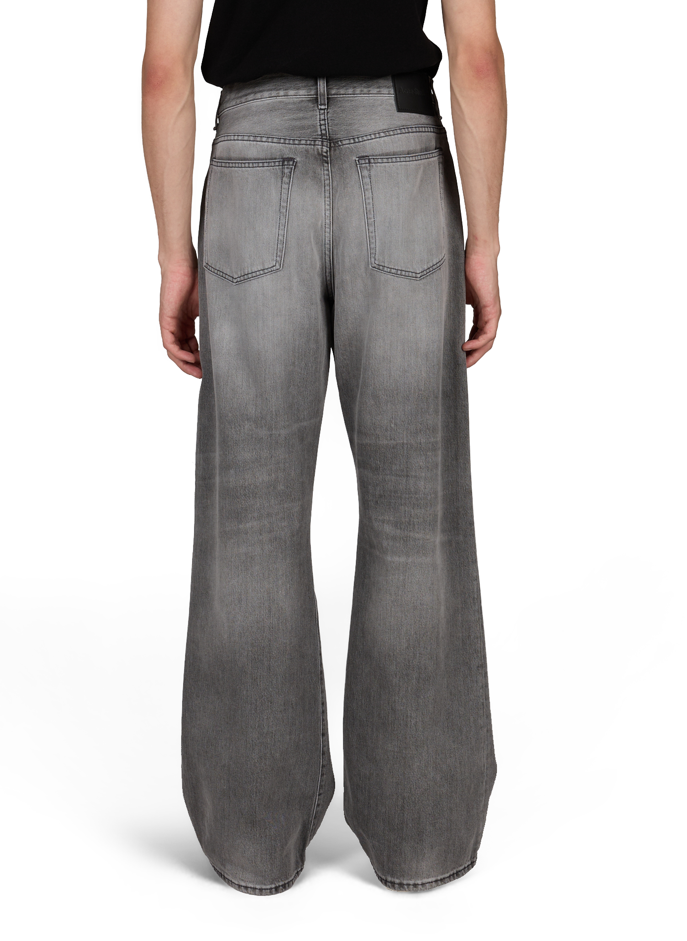 Jeans dritti effetto lavato in misto cotone ACNE STUDIOS Grigio