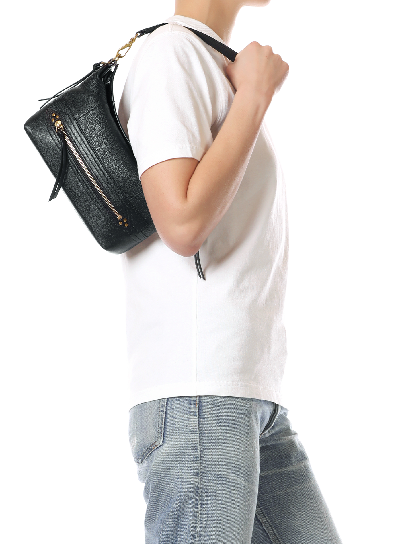 Sac Lucky Hobo Small en cuir de buffle JÉRÔME DREYFUSS Noir
