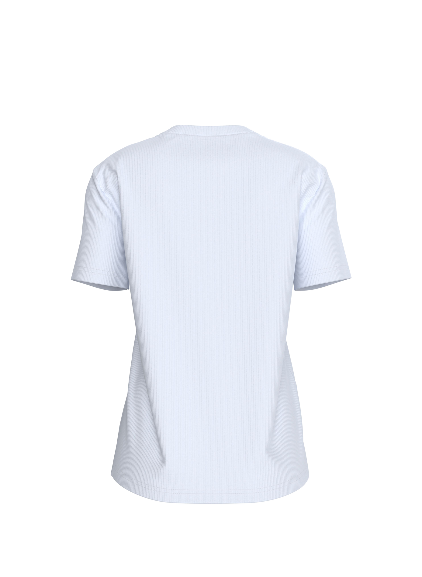 T-shirt met V-hals van gemengd katoen | Wit CALVIN KLEIN Dames