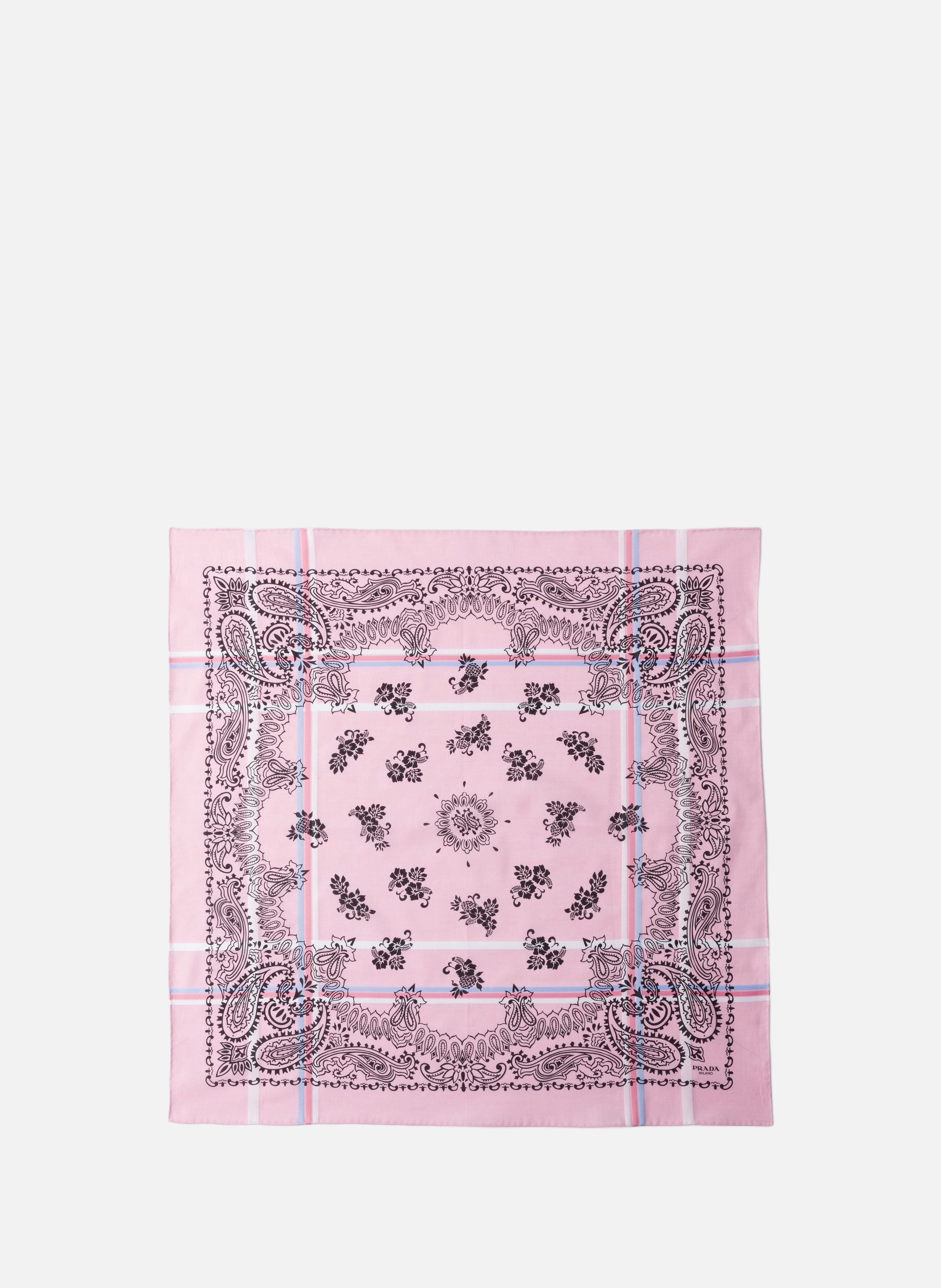 Foulard en coton imprimé 65 PRADA Rose