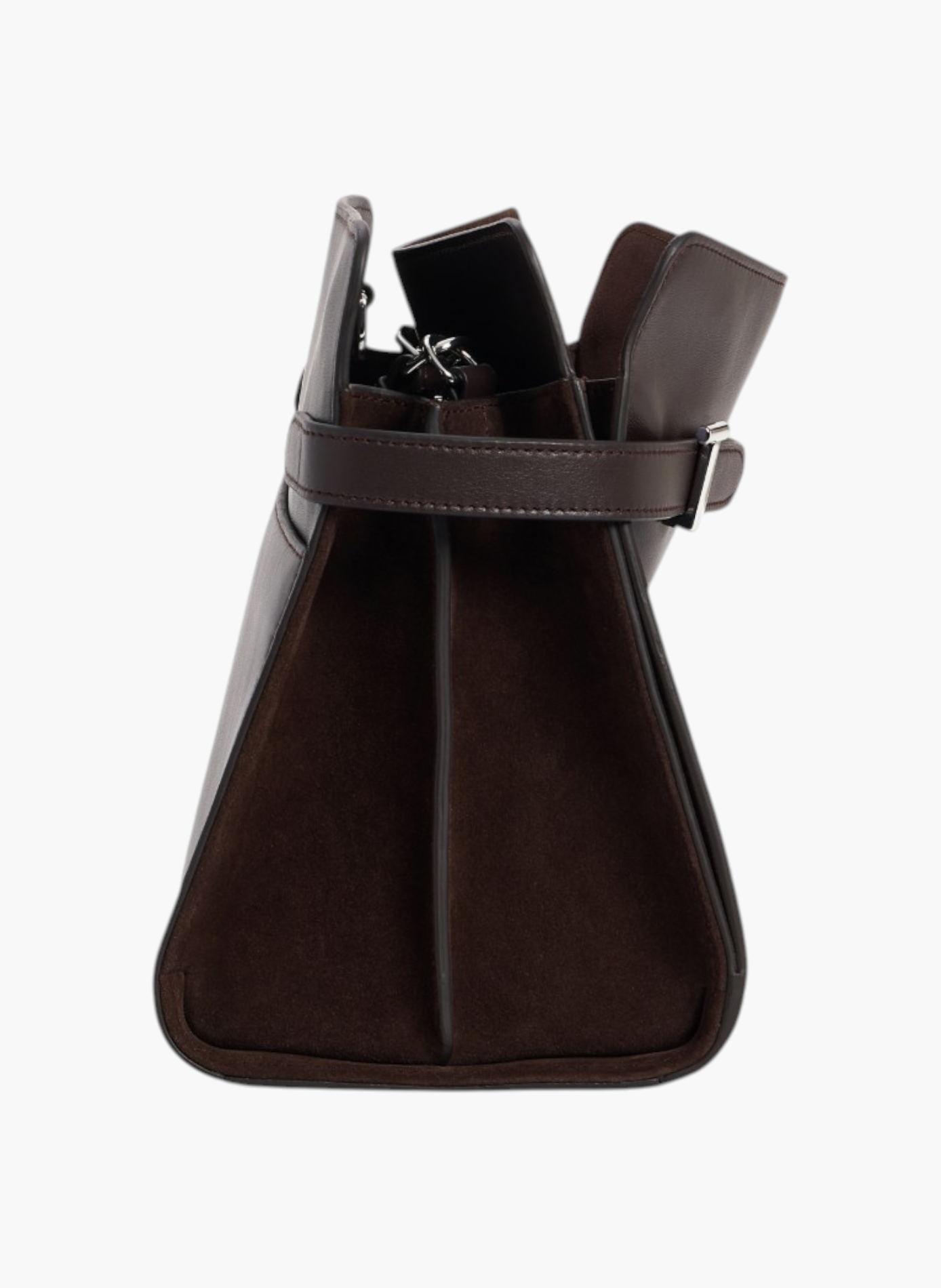 Sac porté épaule grand modèle emie en cuir lisse et nubuck LE TANNEUR Marron