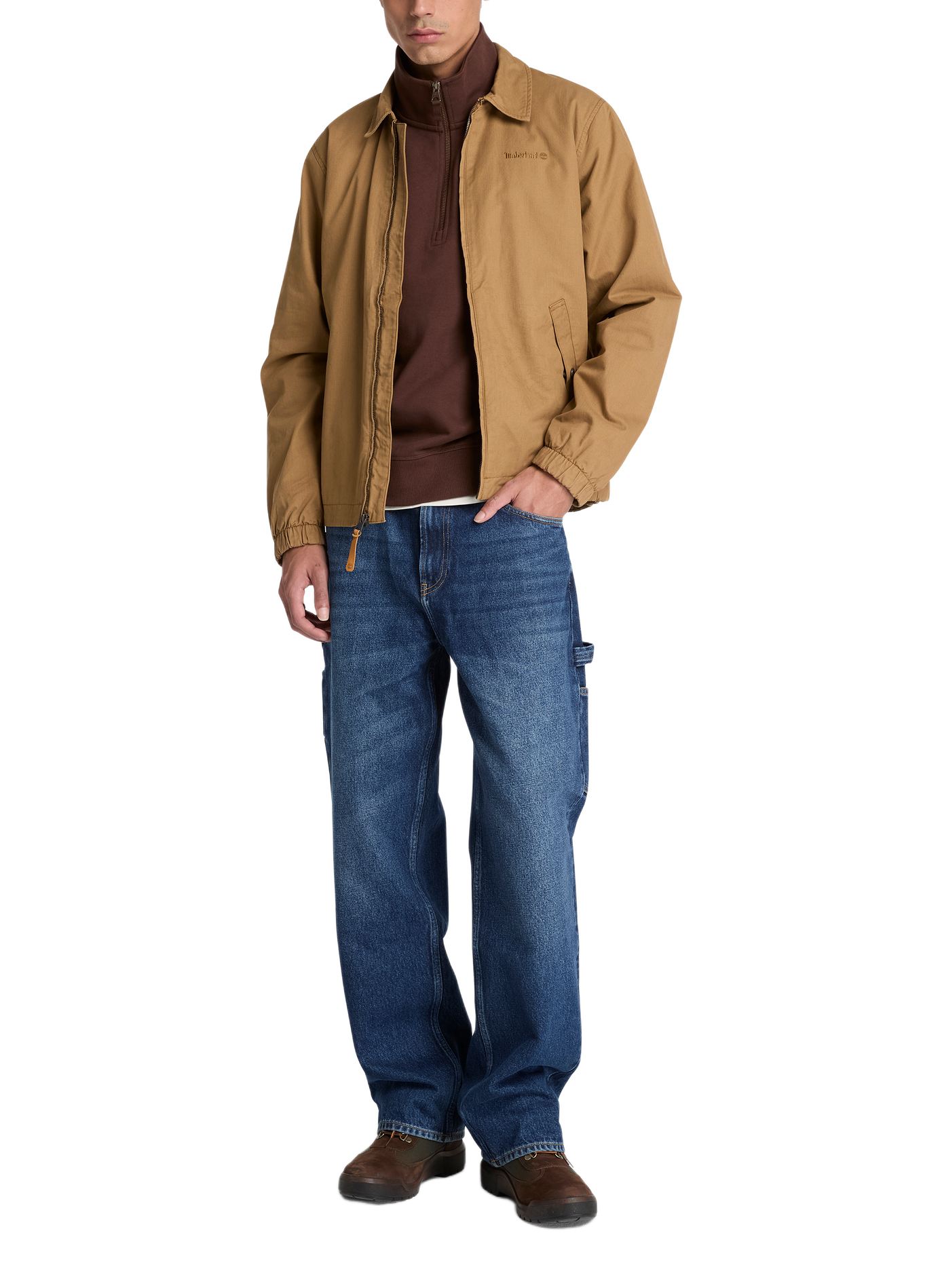 Gerader Pullover mit Stehkragen aus Baumwolle TIMBERLAND Braun