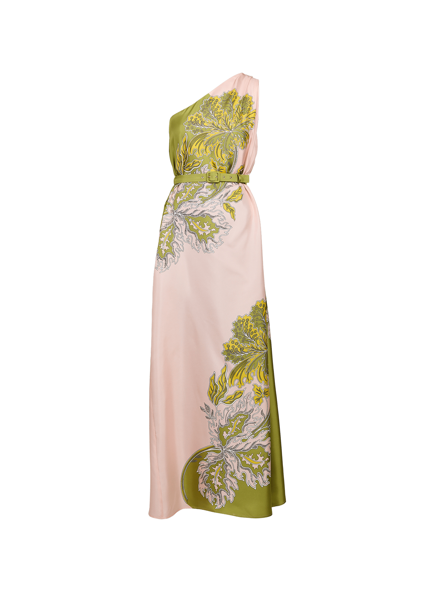 Asymmetric silk printed dress LA DOUBLEJ Pink