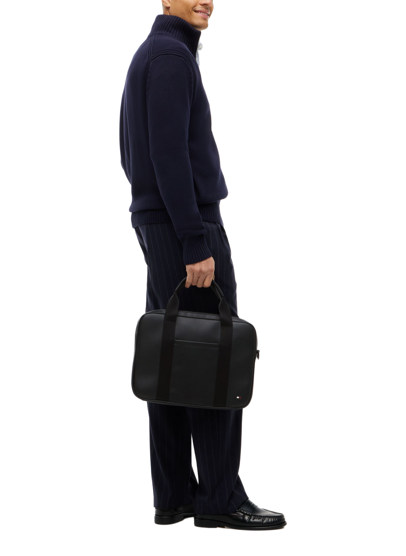 Smooth Zippered Laptop Bag TOMMY HILFIGER Black