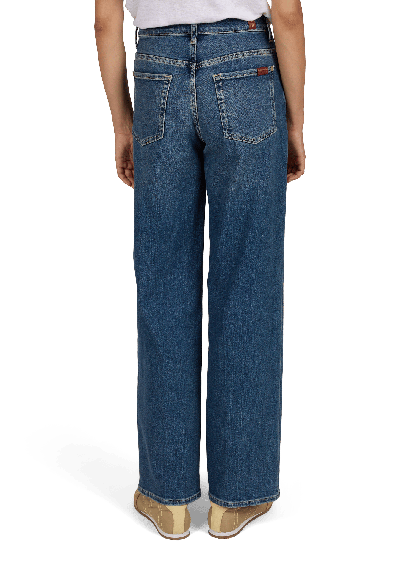 Straight Cropped Stovepipe Jeans in Cotton Blend 7 FOR ALL MANKIND Blue