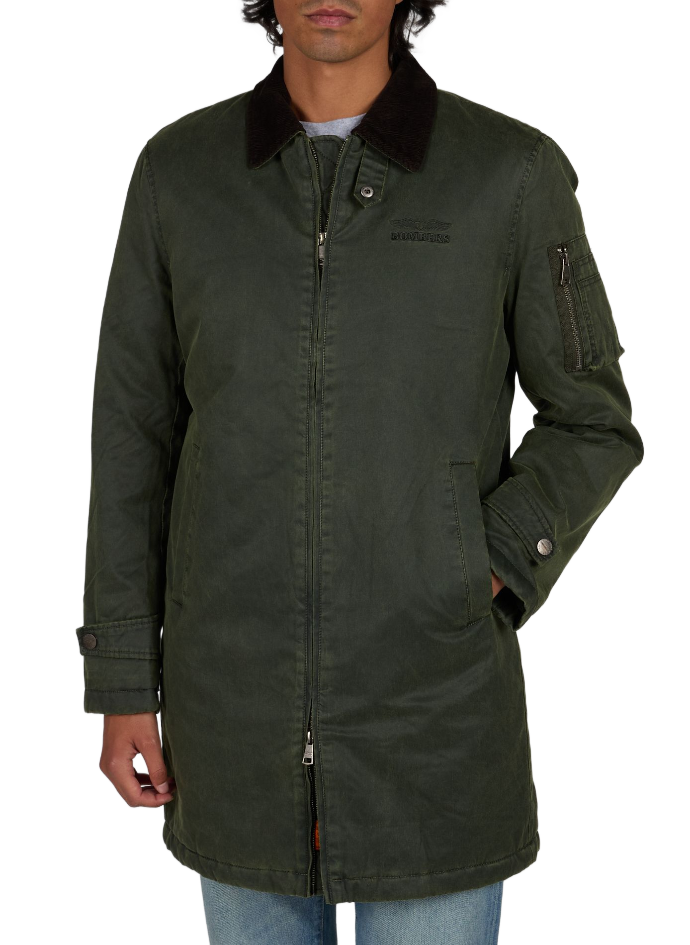 Gerade Westland-Jacke aus Baumwollmischung BOMBERS ORIGINAL Khaki