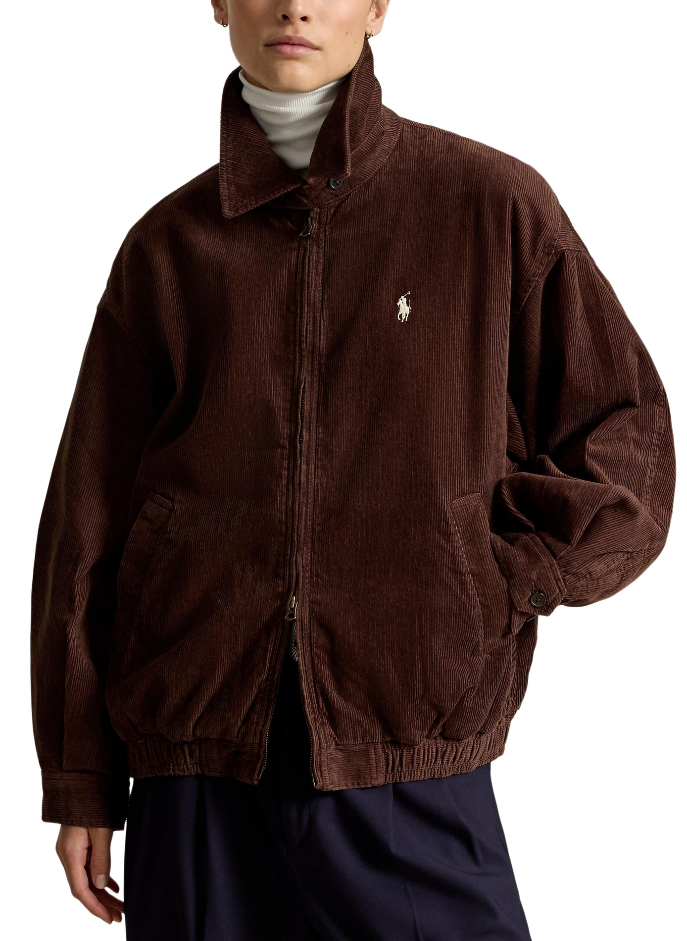 Cotton velvet ribbed jacket POLO RALPH LAUREN Brown