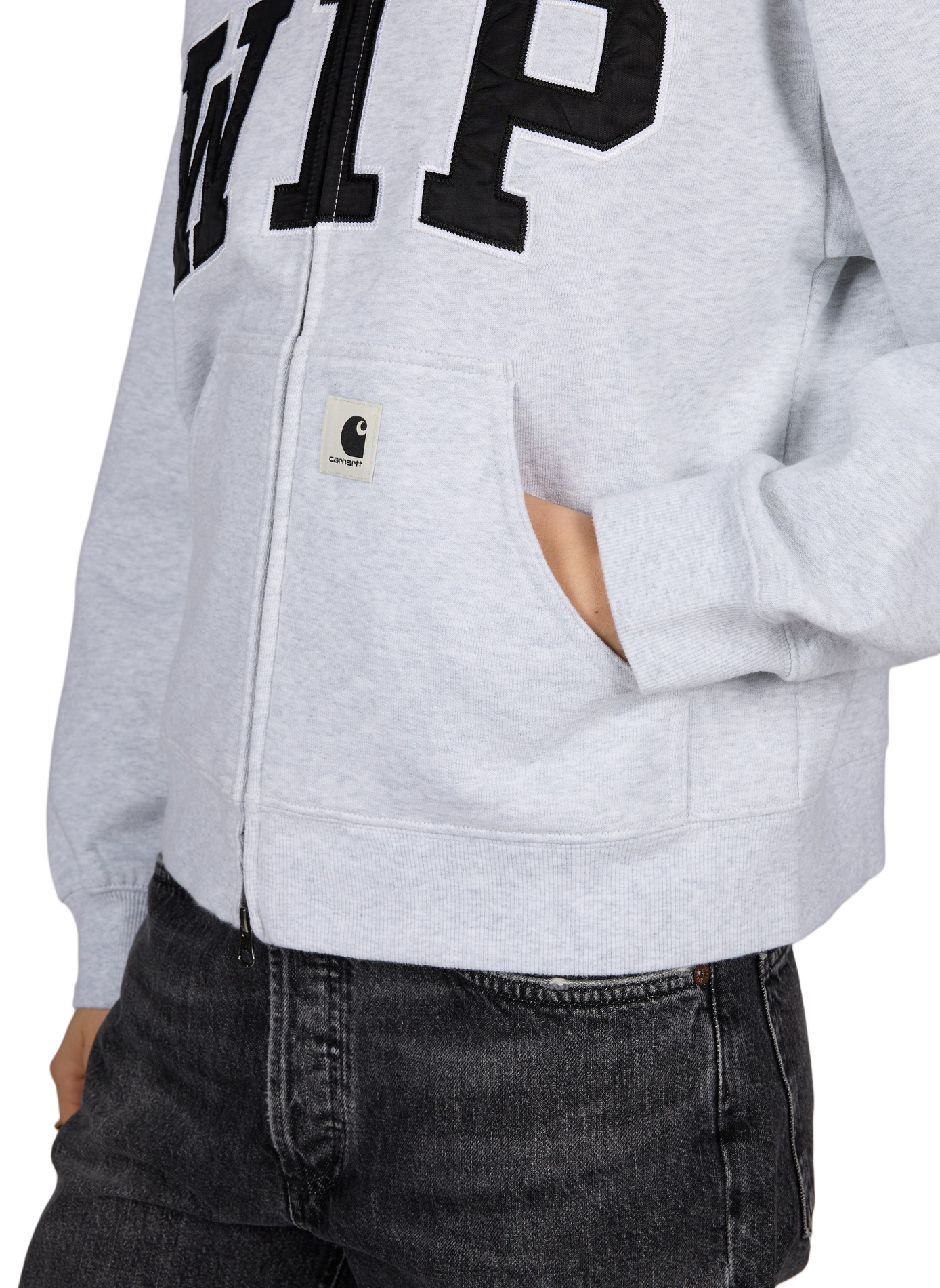 Zip-up high-neck sweatshirt in cotton blend CARHARTT WIP Grey