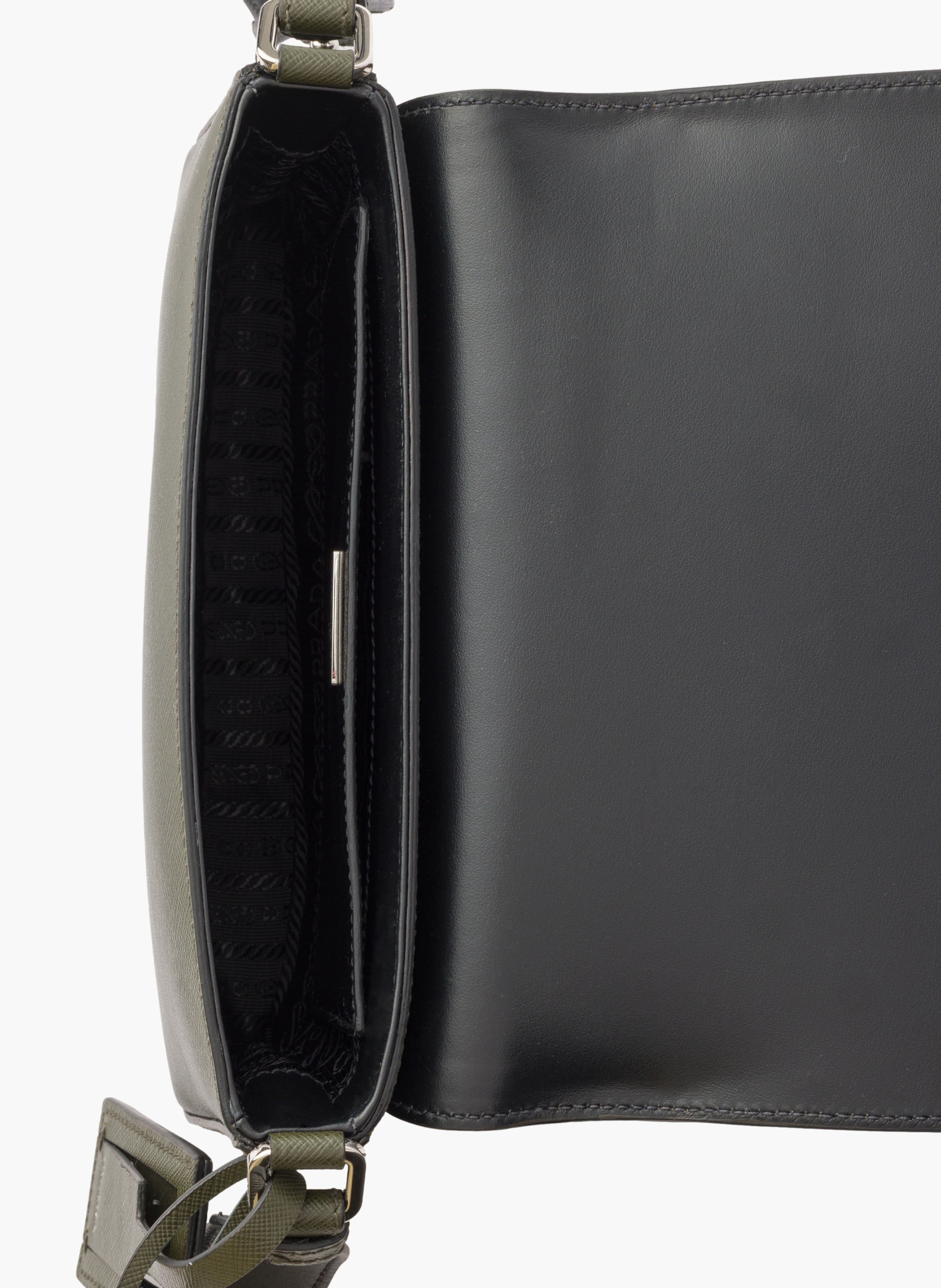 Sac porté épaule en cuir saffiano PRADA Vert