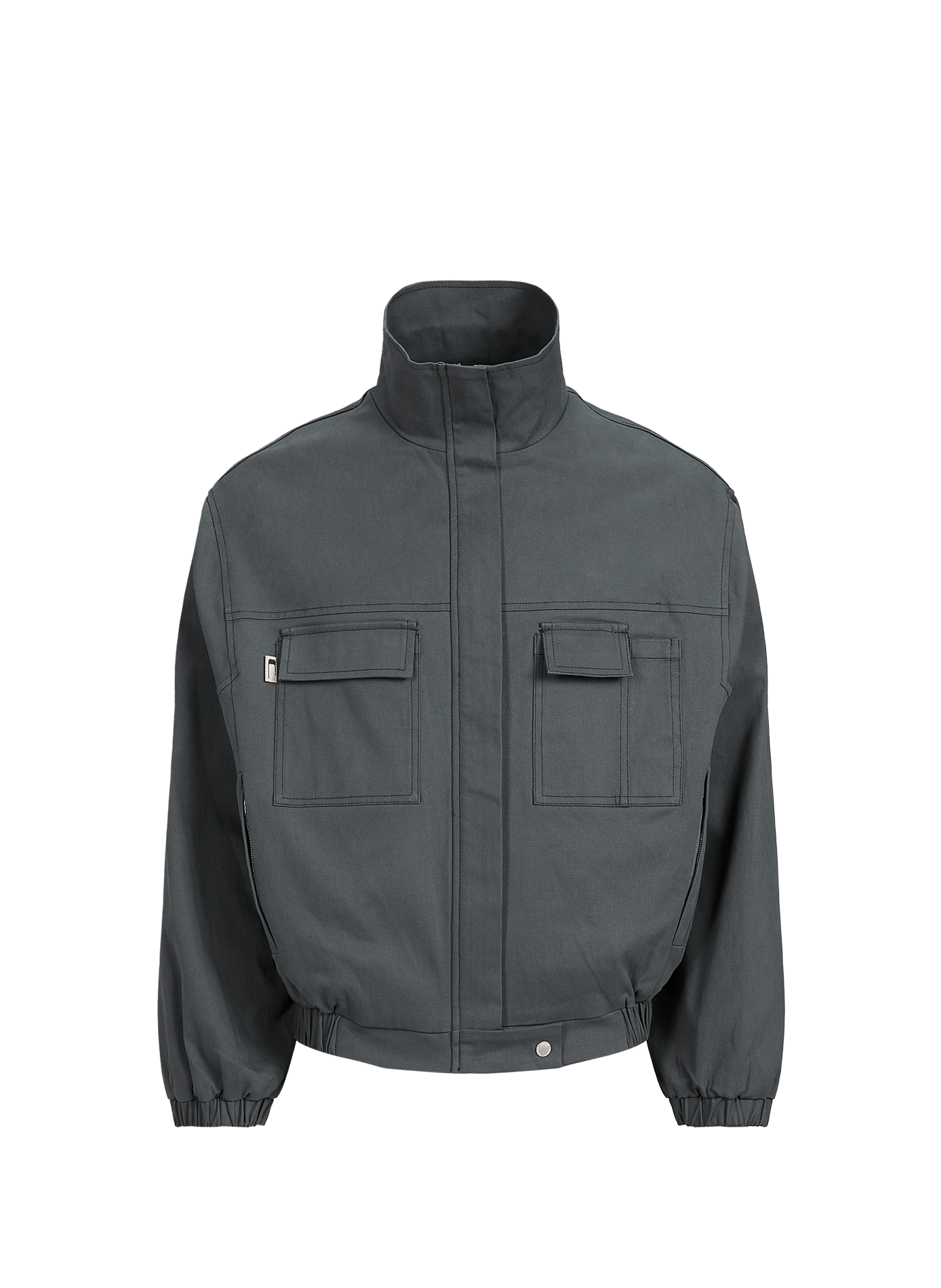Reißverschlussjacke mit Stehkragen aus Baumwollmischung CARRER Schwarz