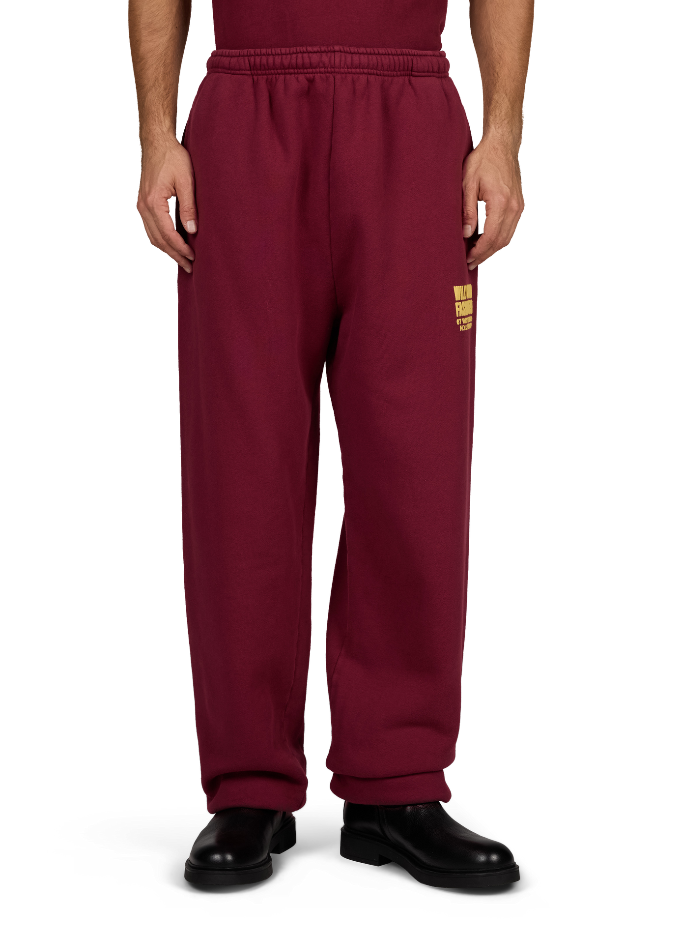 Plain loose-fit cotton joggers WILLY CHAVARRIA Red