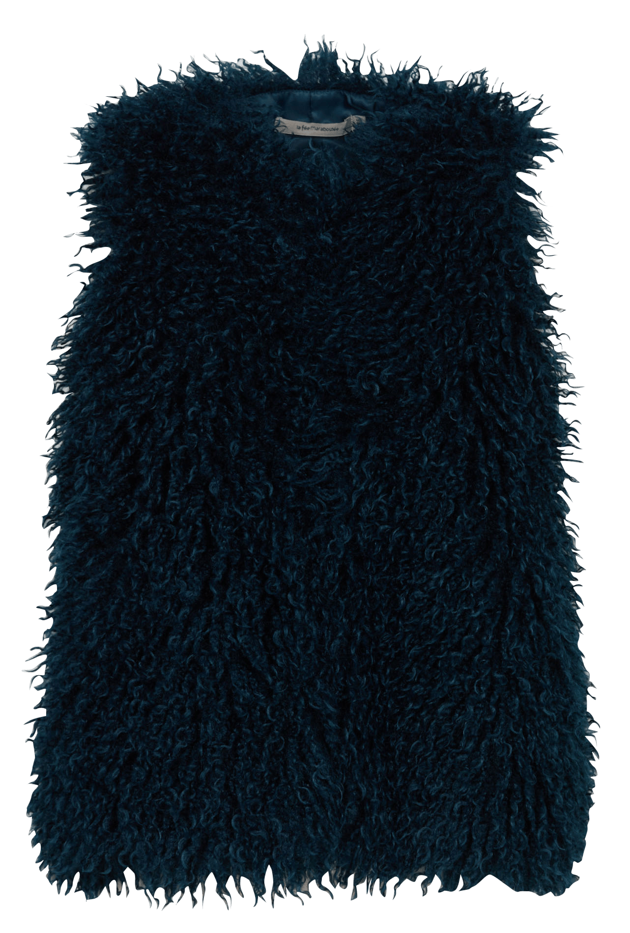 Mouwloos jasje van imitatiebont LA FEE MARABOUTEE Blauw