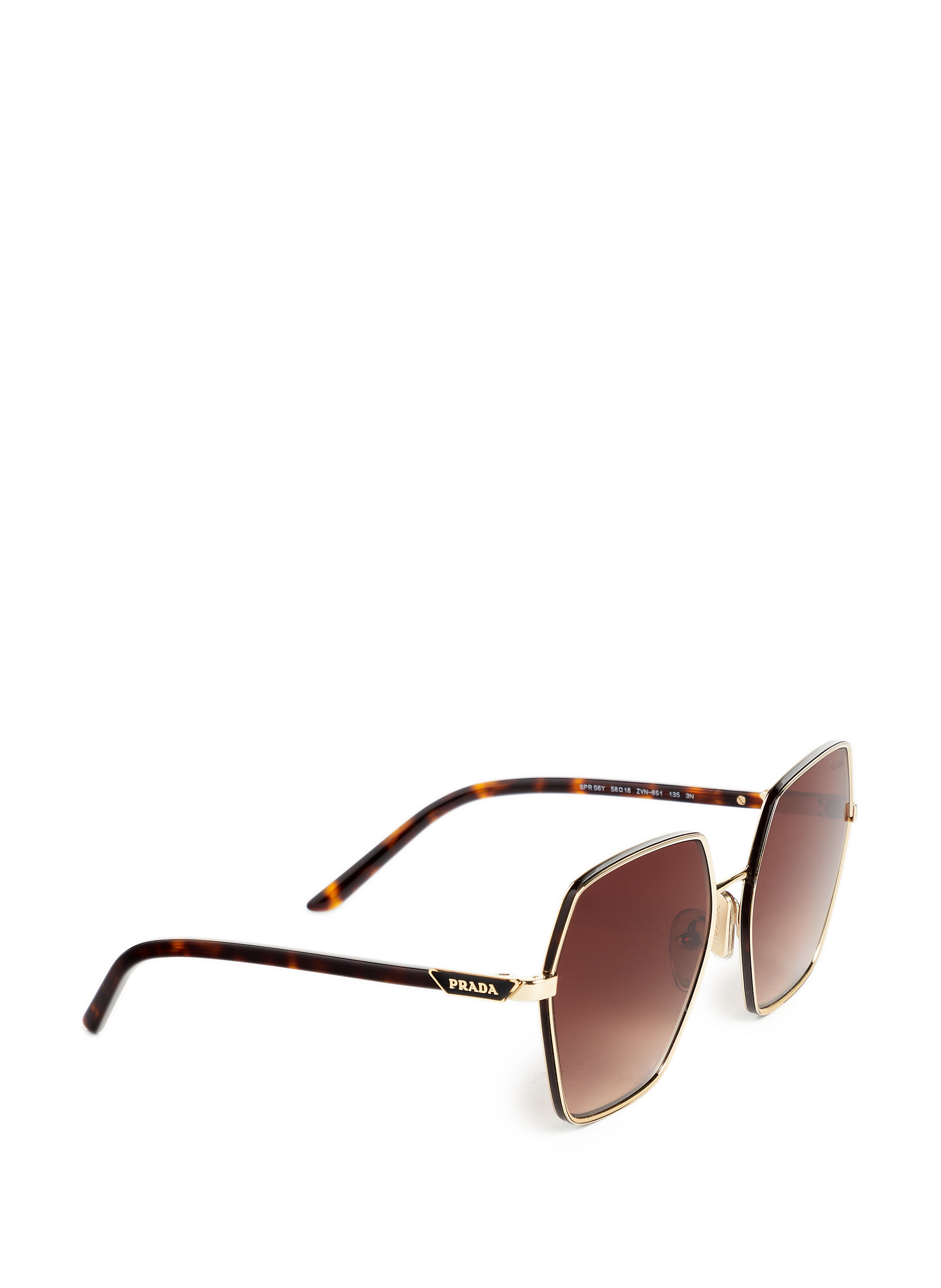 Lunettes de soleil angulaires PRADA Doré