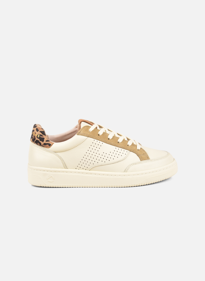 حذاء PATAUGAS الرياضي مصنوع من جلد البازلت ونقشة الفهد