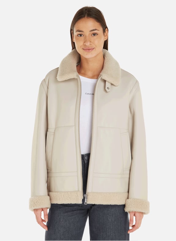 LAMB LEATHER JACKET CALVIN KLEIN for WOMEN Printemps
