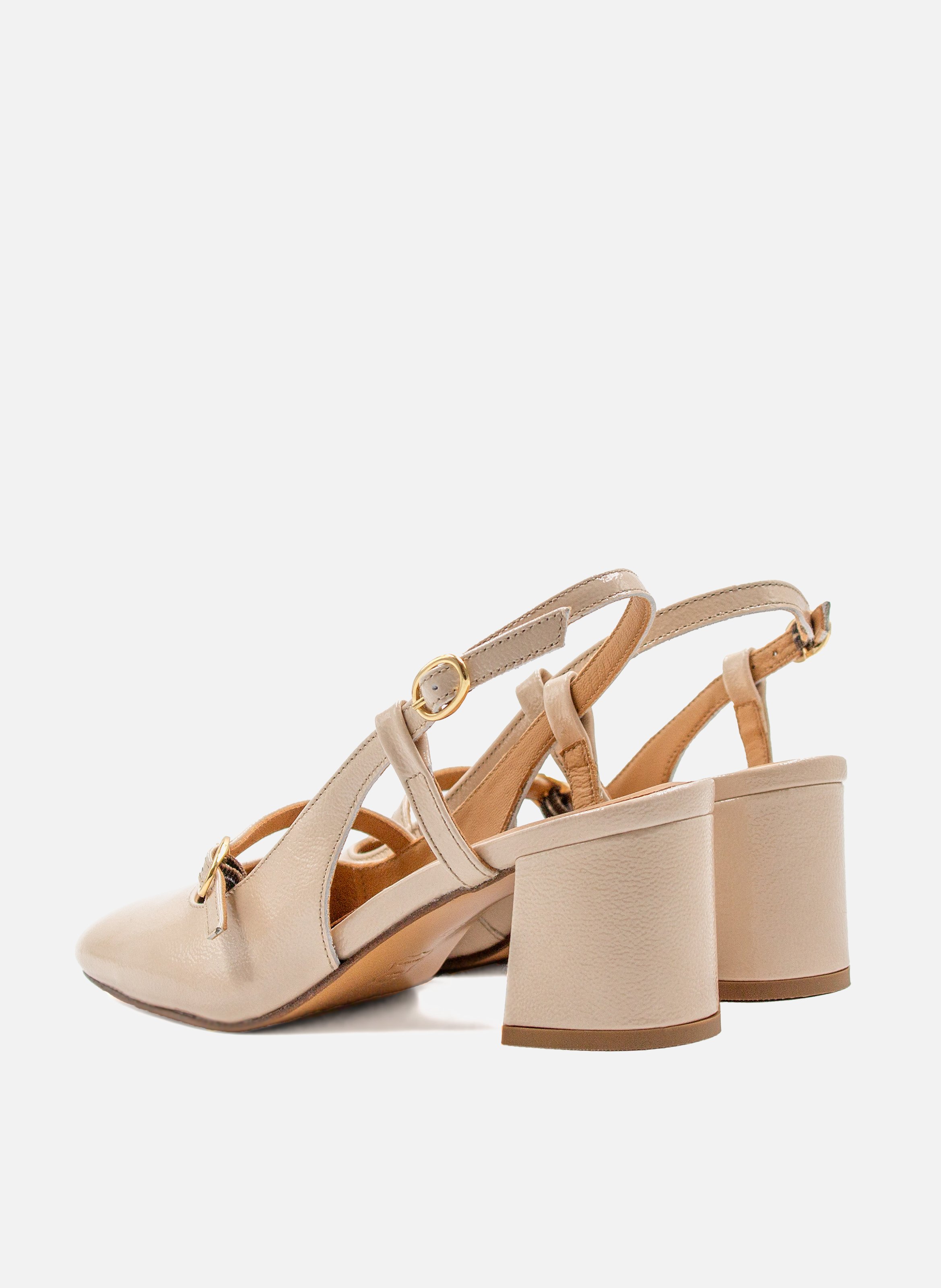 Escarpins slingback cuir vernis JULES & JENN Blanc