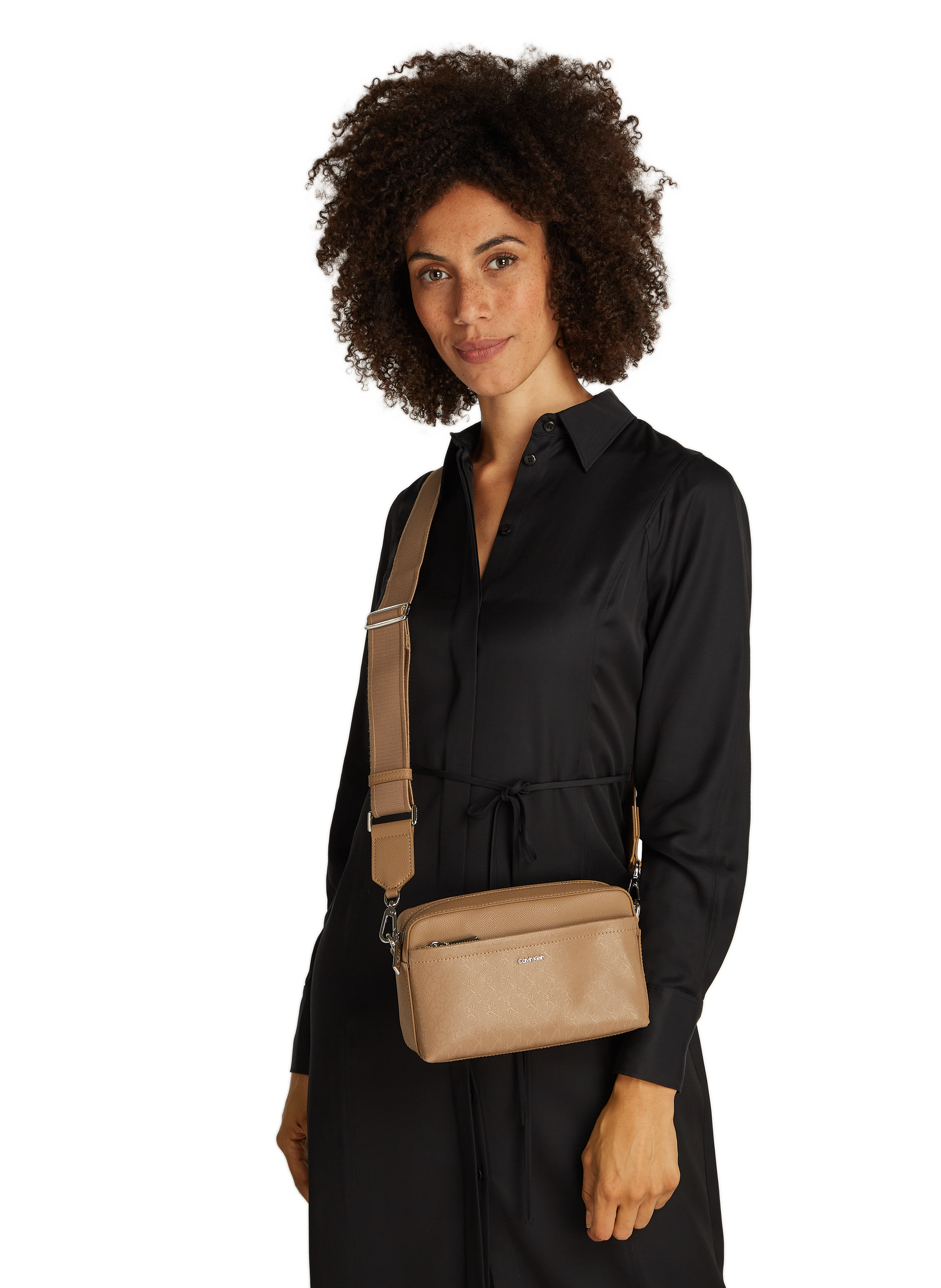 Sac monogrammé à bandoulière CALVIN KLEIN Beige