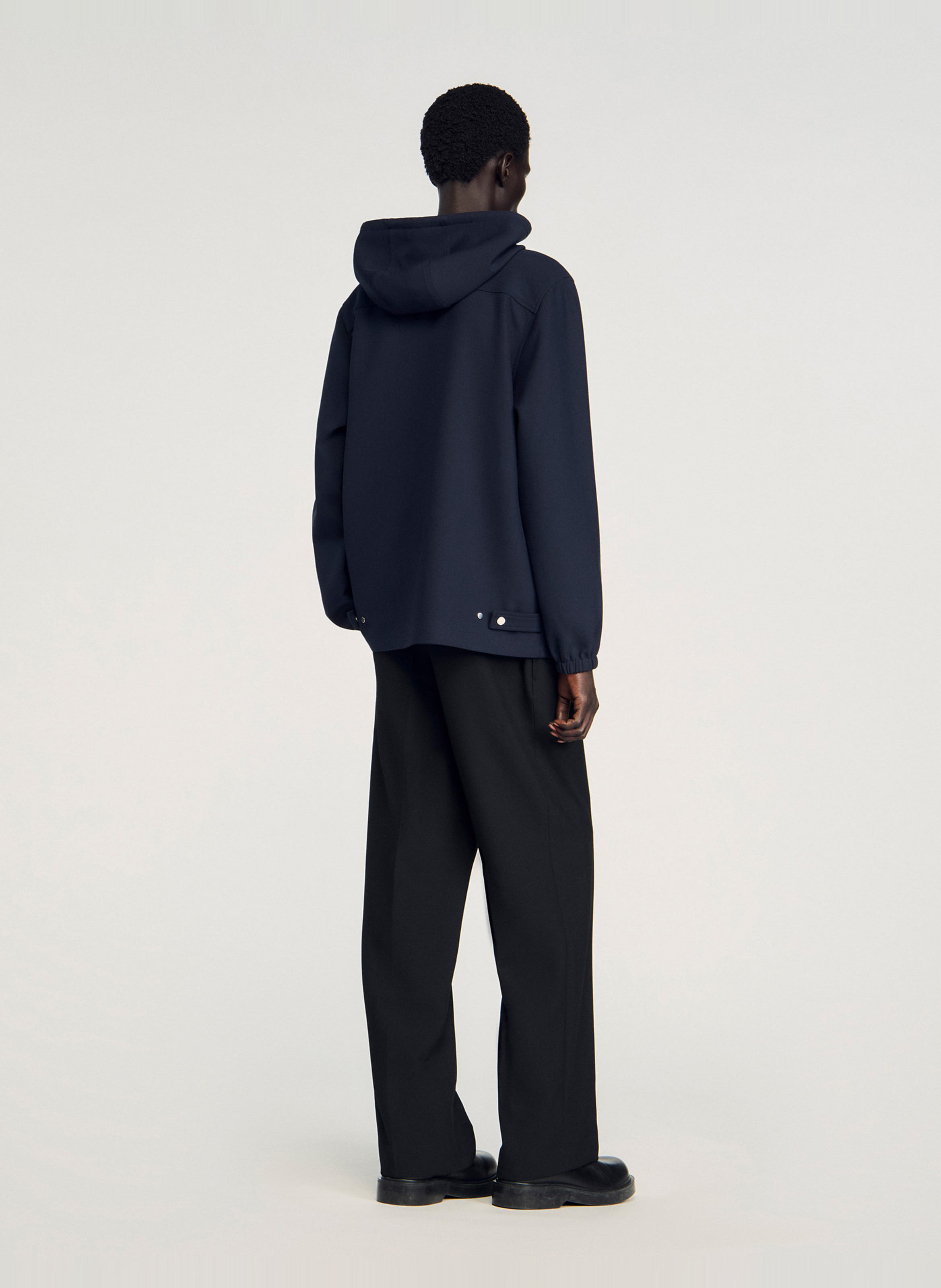 Sweat droit à capuche SANDRO Bleu