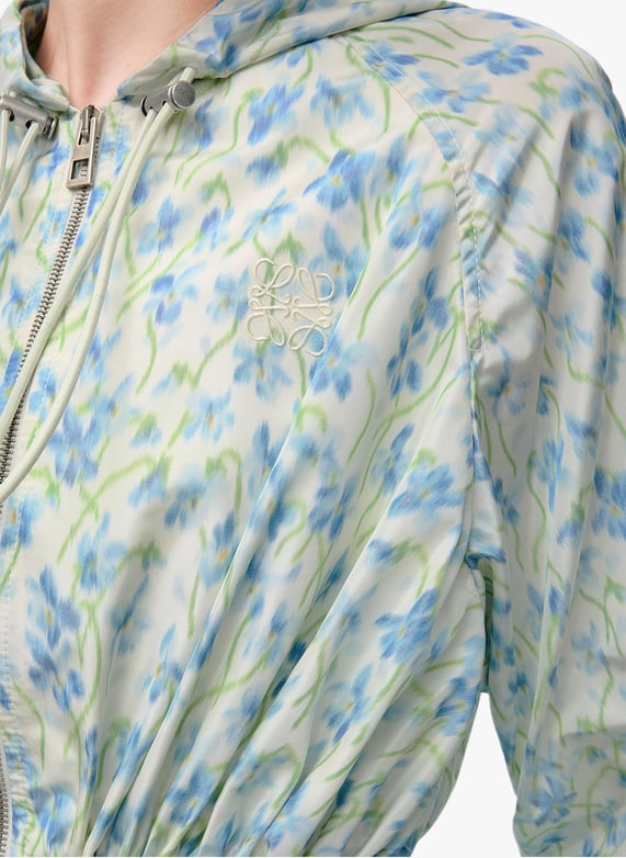 Veste à capuche en taffetas de soie mélangée | Bleu by LOEWE Veste à capuche en taffetas de soie mélangée Bleu